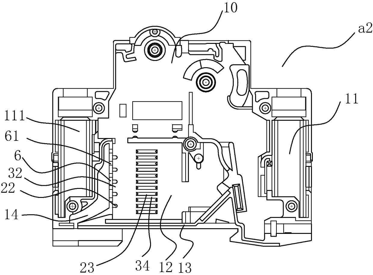 A circuit breaker housing and a circuit breaker with the housing