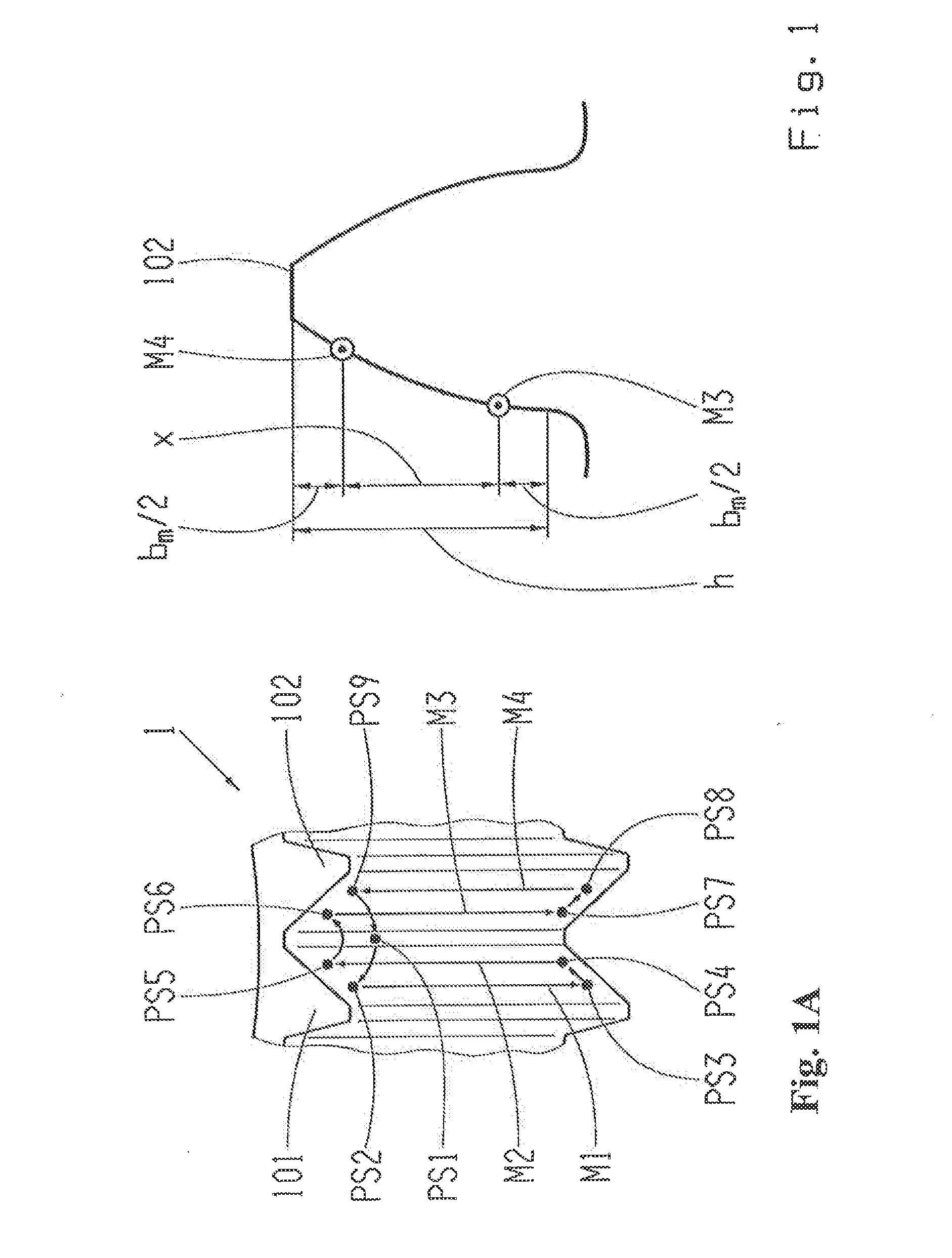 Method for calibrating a measuring device for inspecting surfaces on the basis of barkhausen noises for a specified component geometry