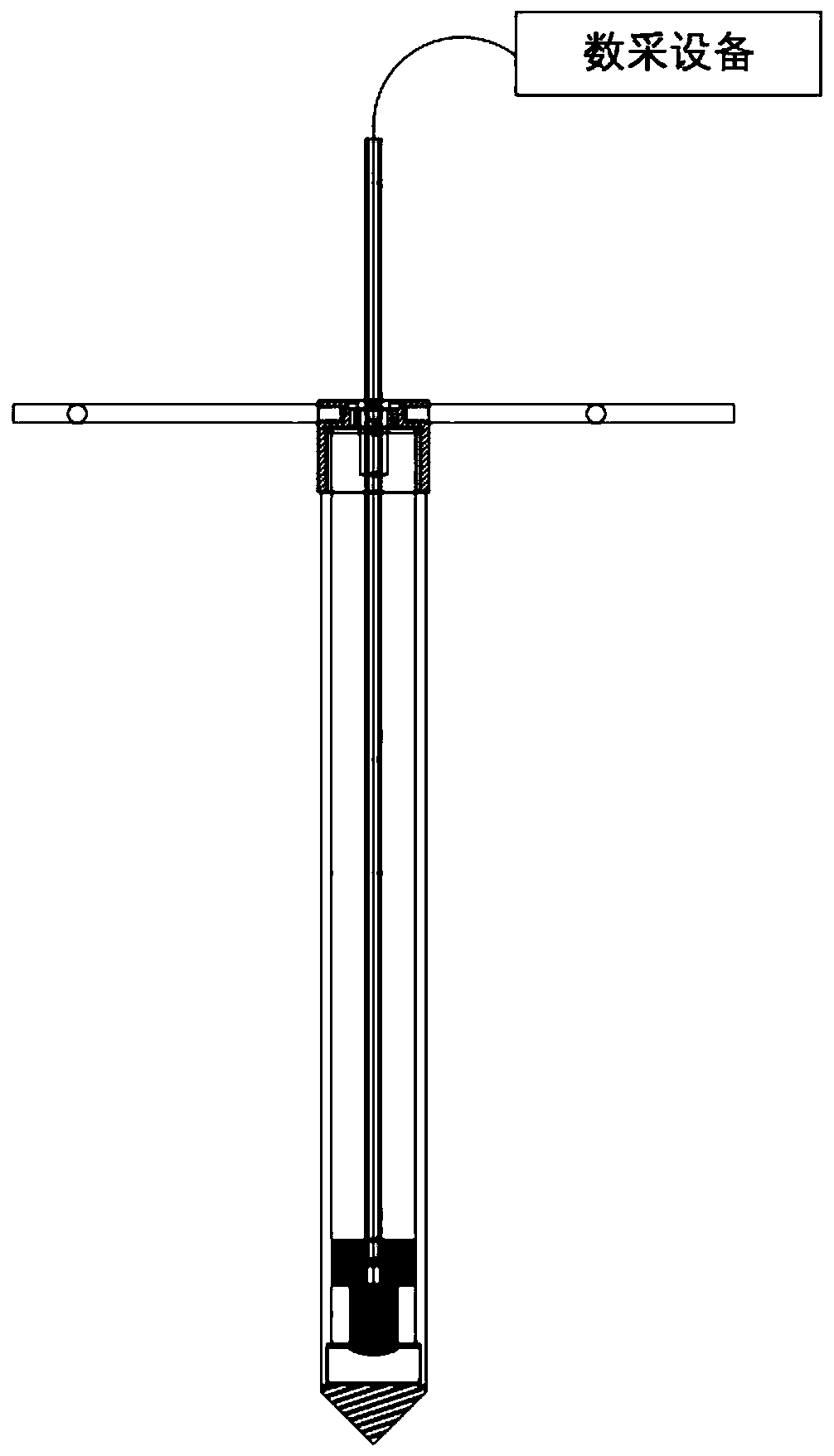 Device for applying impact excitation inside soil layer of laboratory sand box