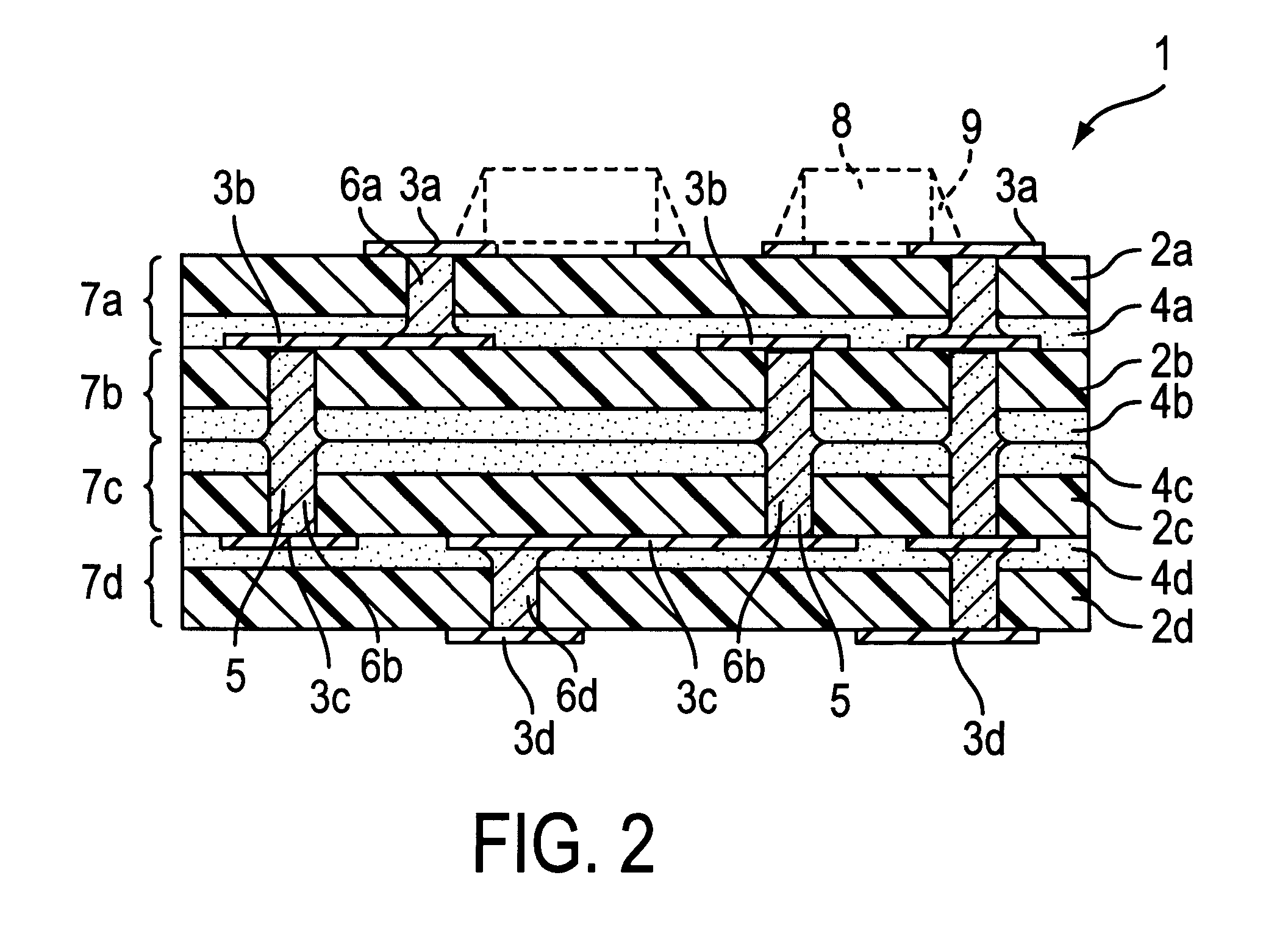 One-sided circuit board for multi-layer printed wiring board, multi-layer printed wiring board, and method of its production