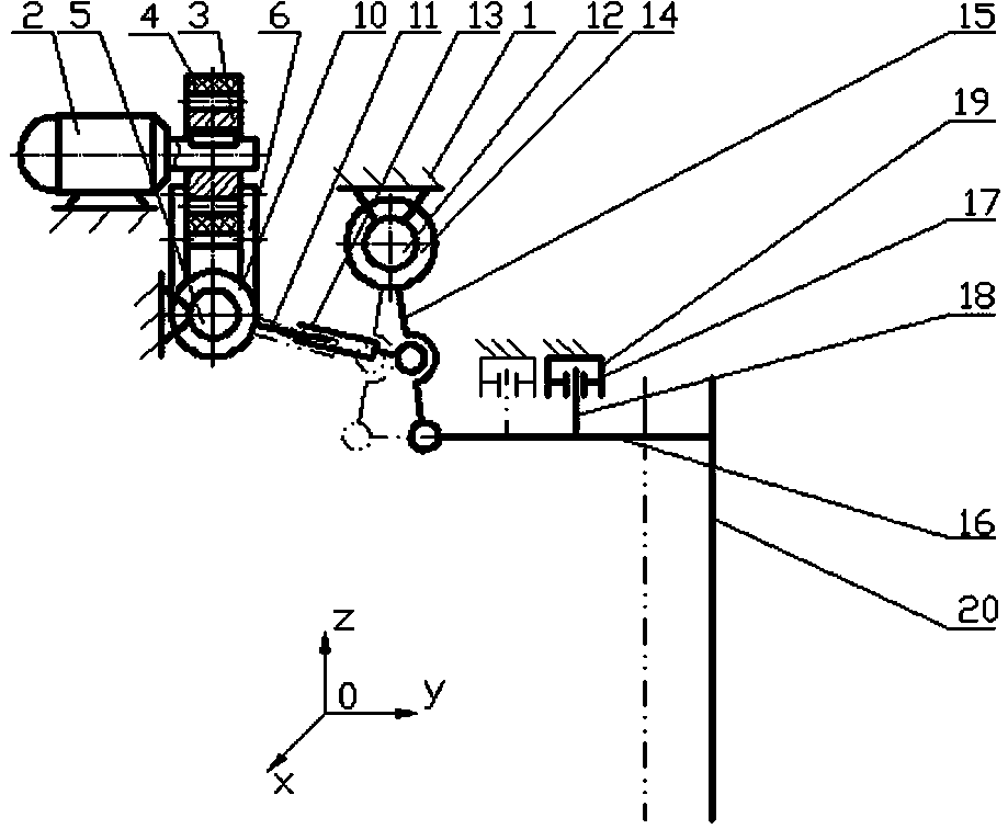 Tooth strap, double-shaft rocking rod and guide rod, and groove-shaped cam combined spatial mechanism of sliding plug door