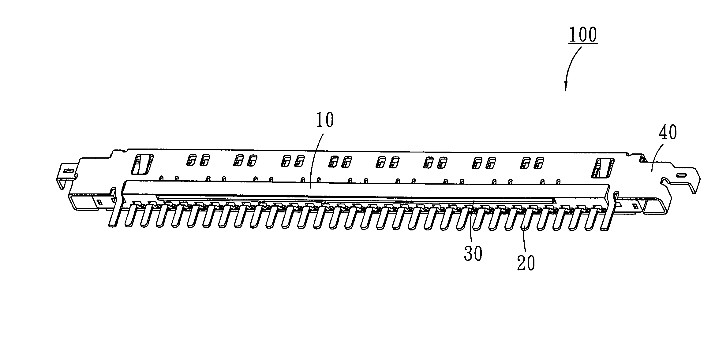 Electronic connector with an enhanced holding function