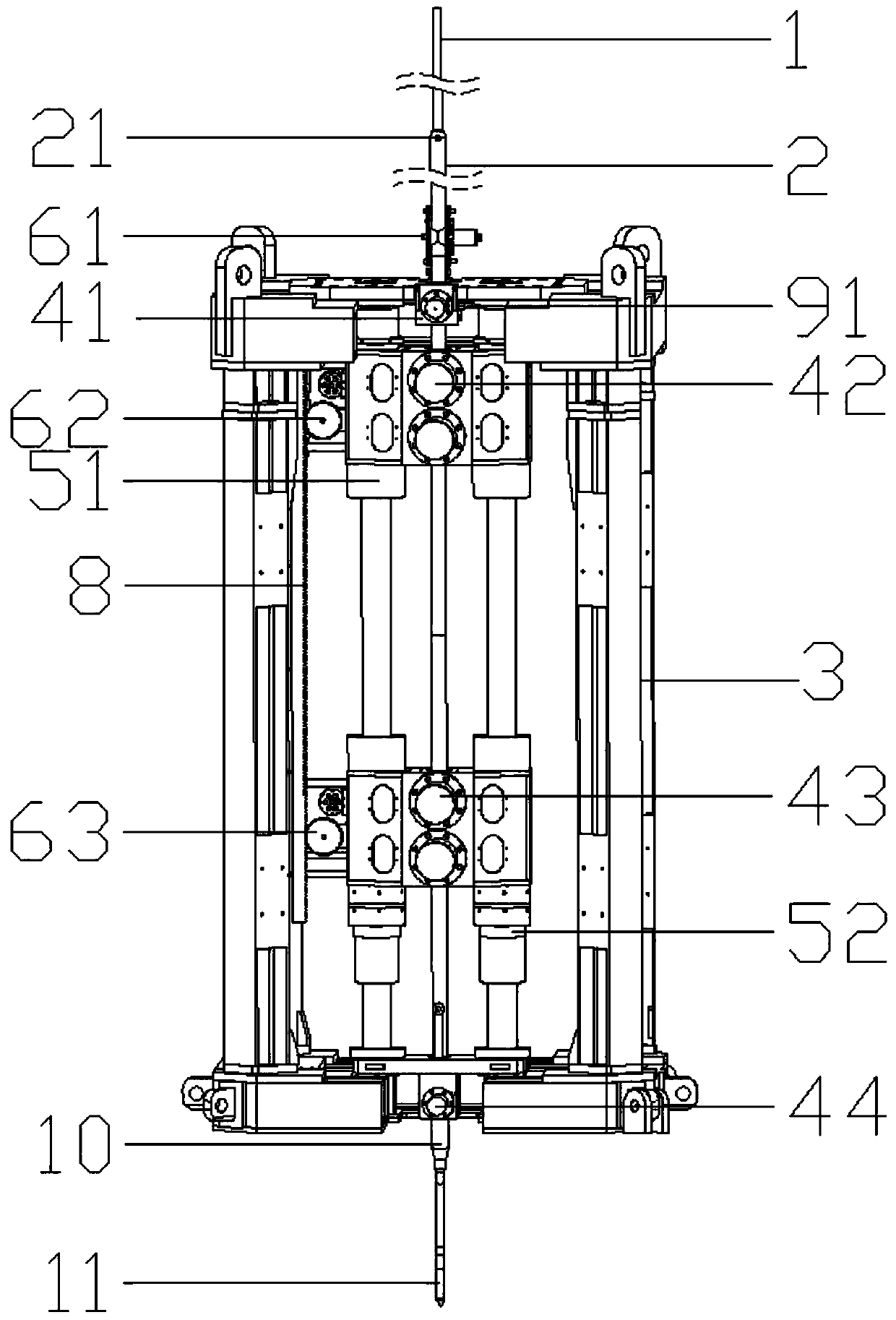 Cone penetration test device with casing function and continuous penetration construction technology