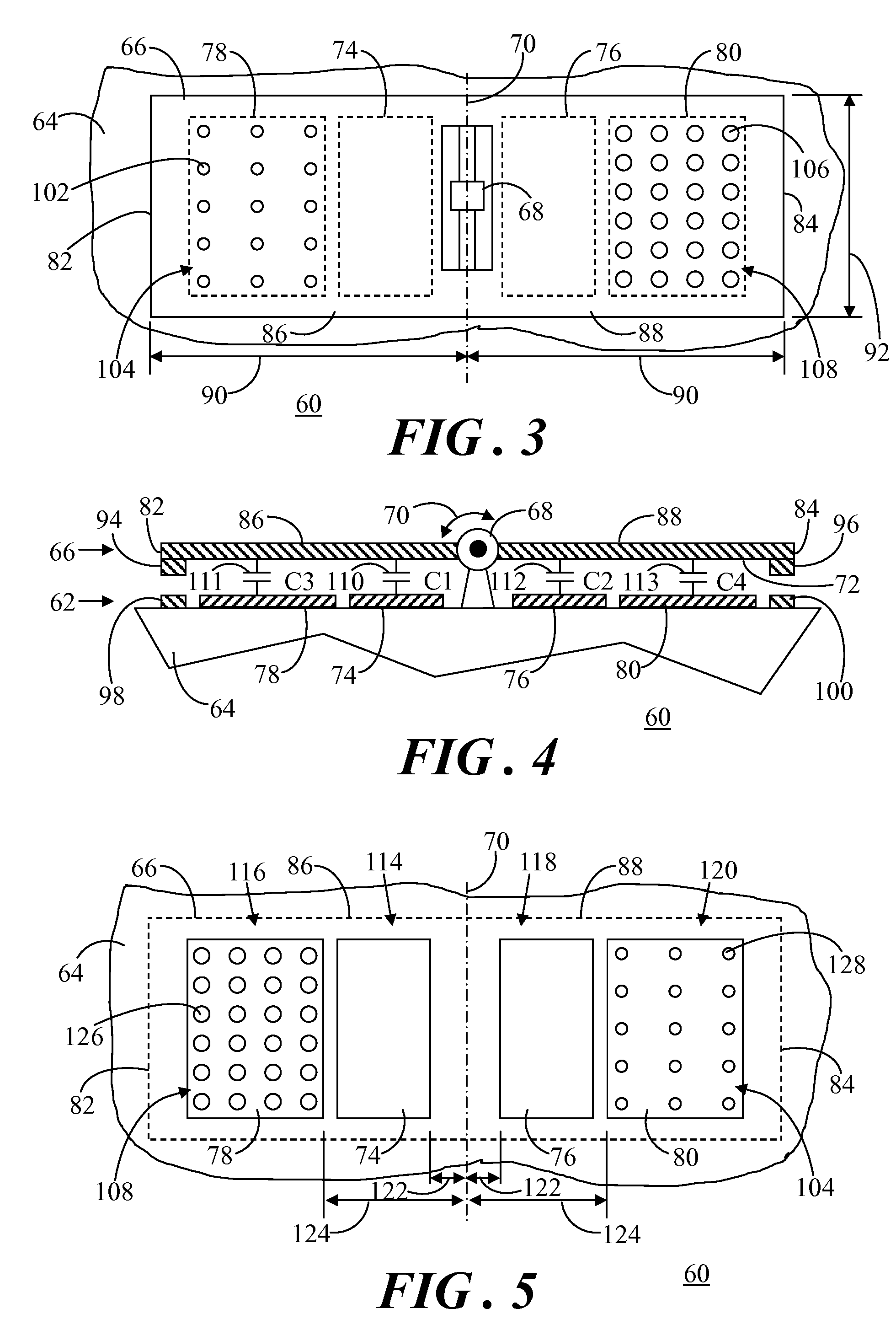 Symmetrical differential capacitive sensor and method of making same