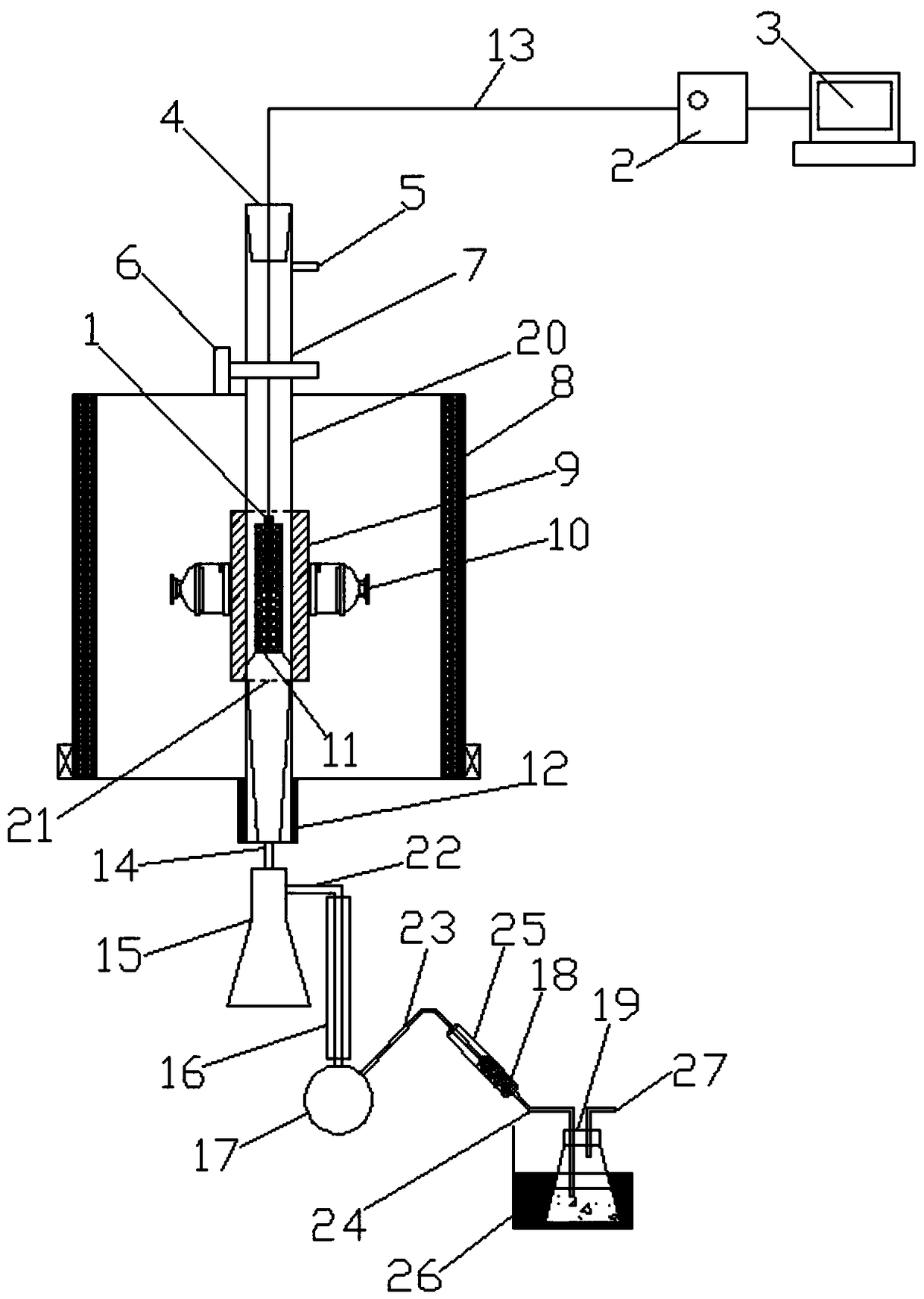 Down-drain sludge microwave pyrolysis system and method for product collection