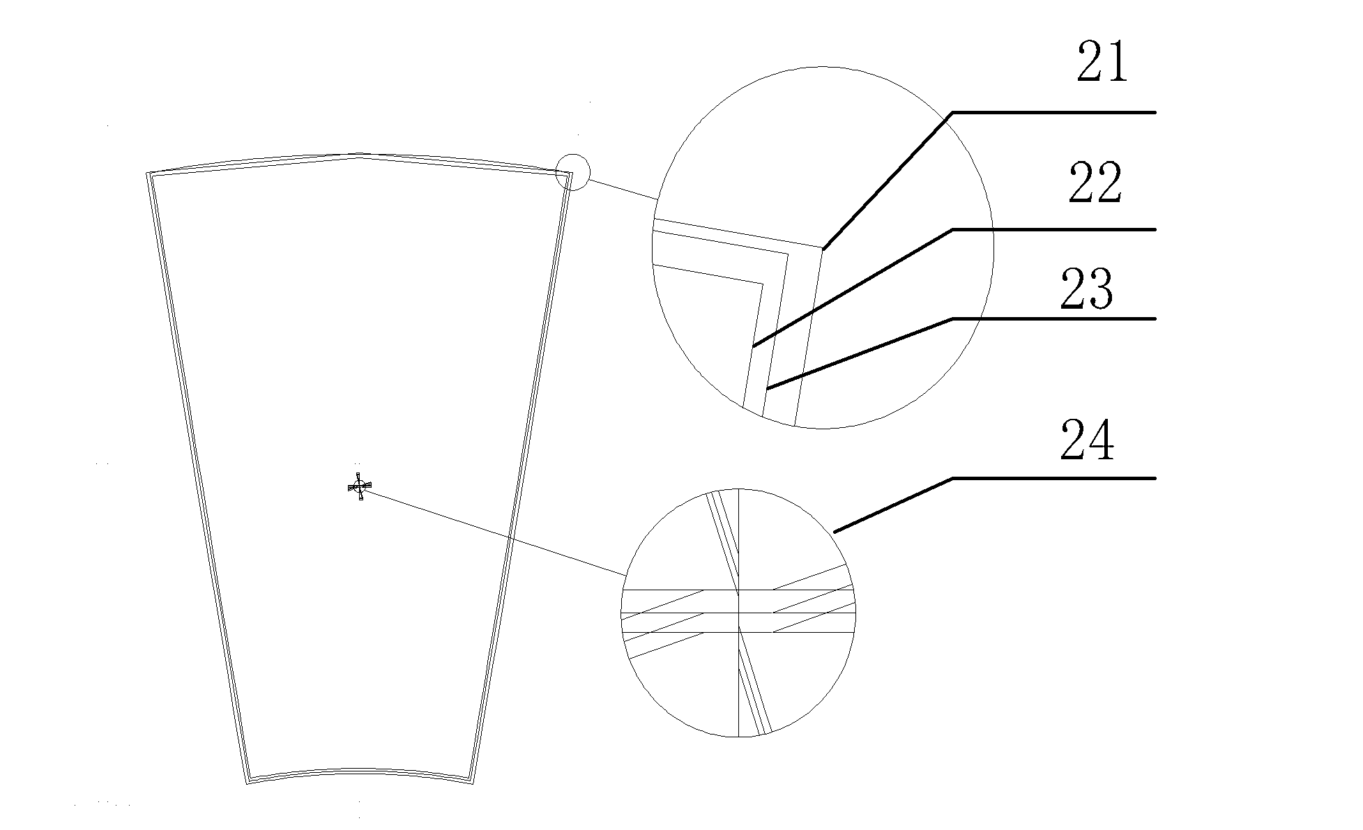 Method for forming shaped convex surface type high-precision reflection panel with honeycomb sandwich structure