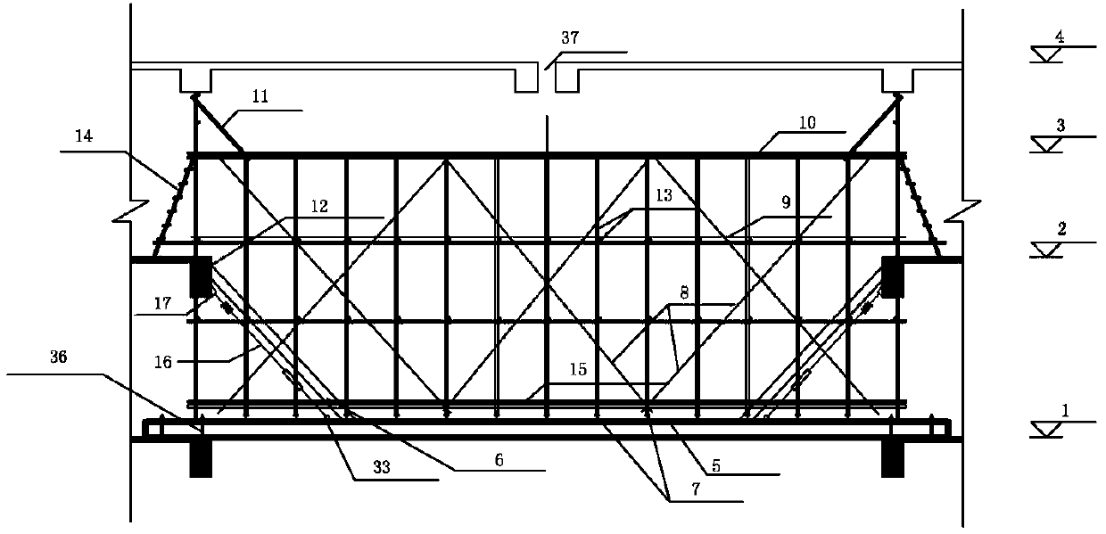 High-altitude long-span overhanging corridor type reinforced concrete structure and construction method