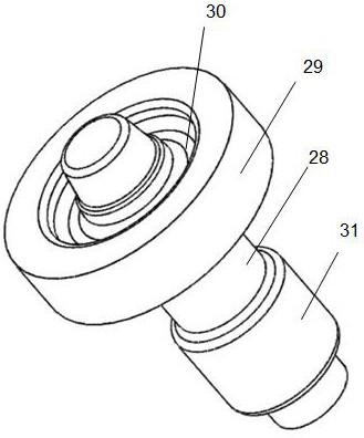 A long-axis gear precision forming device with a boss