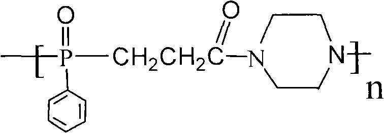 Carboxyethyl phenyl phosphinic acid piperazine polymer and preparation method thereof