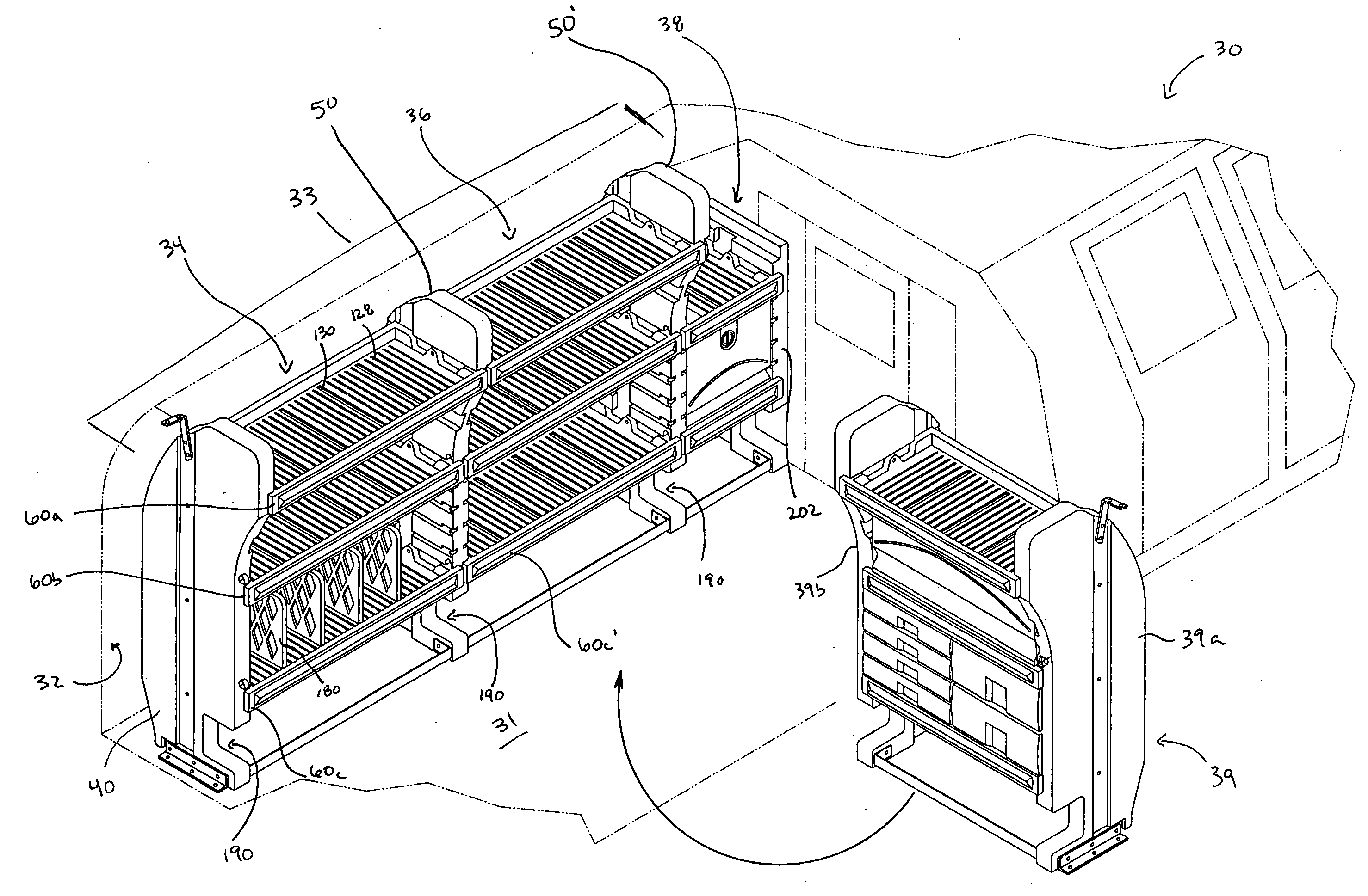 Adjustable shelving and storage system for vehicles