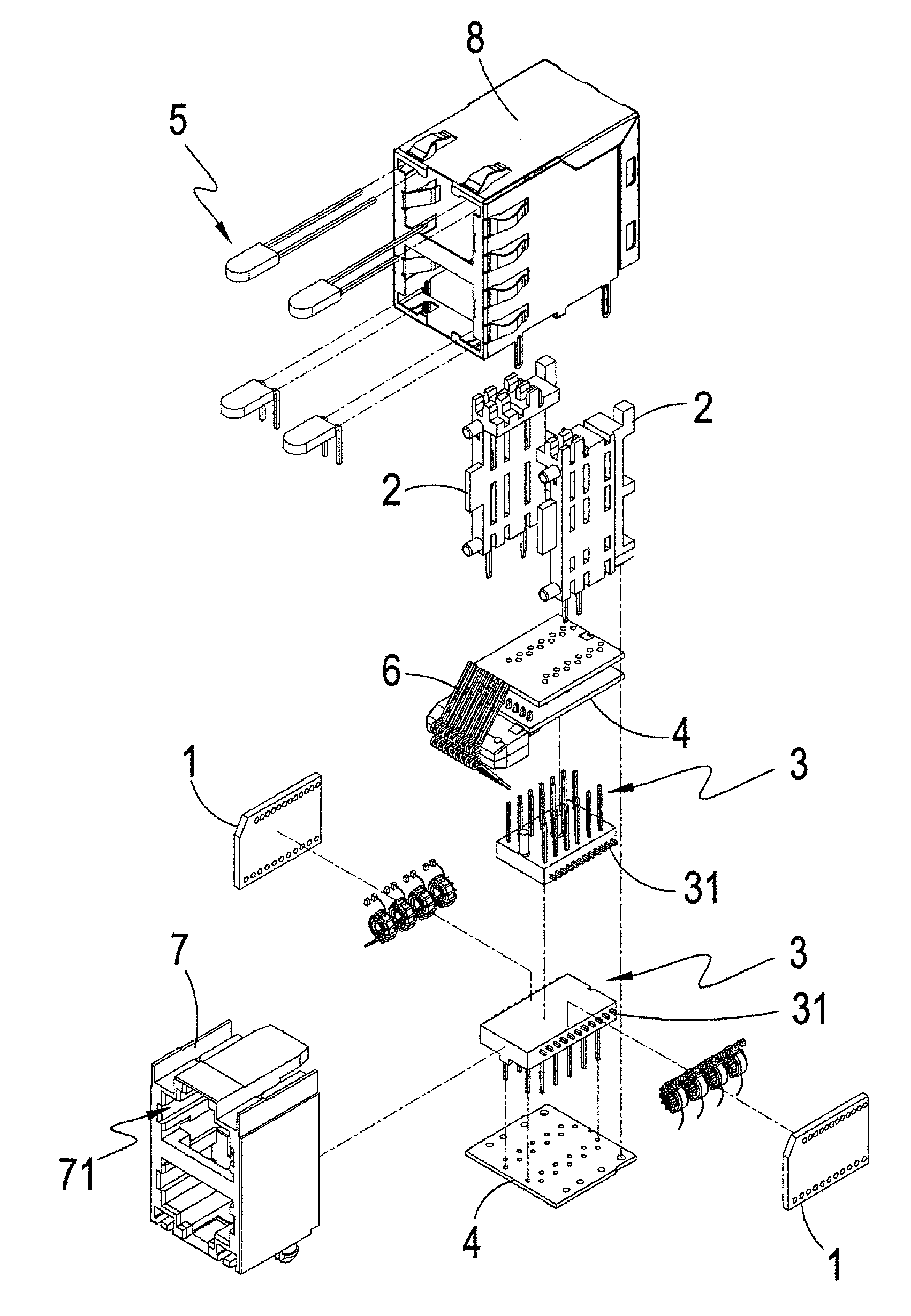 Structure of printed circuit board of electrical connector