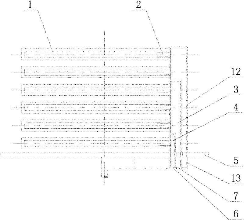 Bottom filter structure of three-layer filter