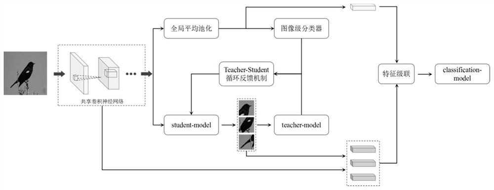 A weakly supervised fine-grained image recognition method based on visual self-attention mechanism