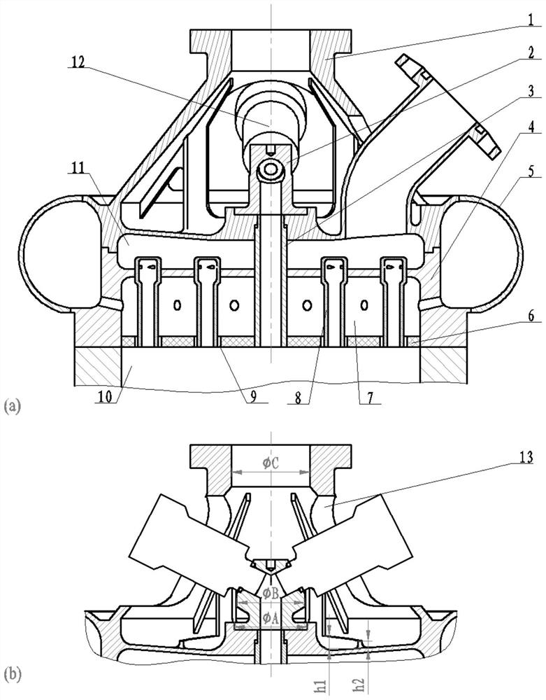 Multi-starting thrust chamber head structure and thrust chamber