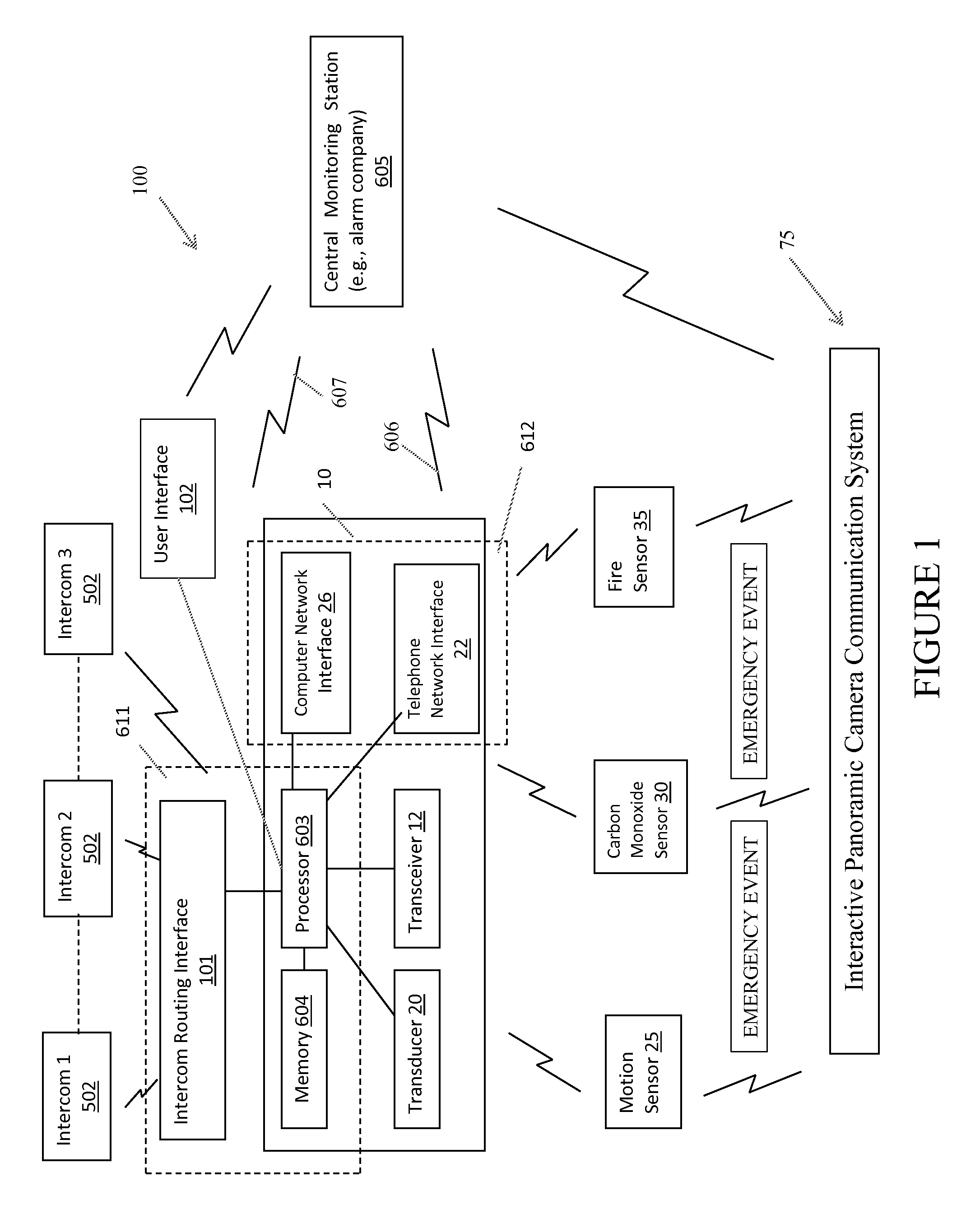 Dual intercom-interfaced smoke/fire detection system and associated method