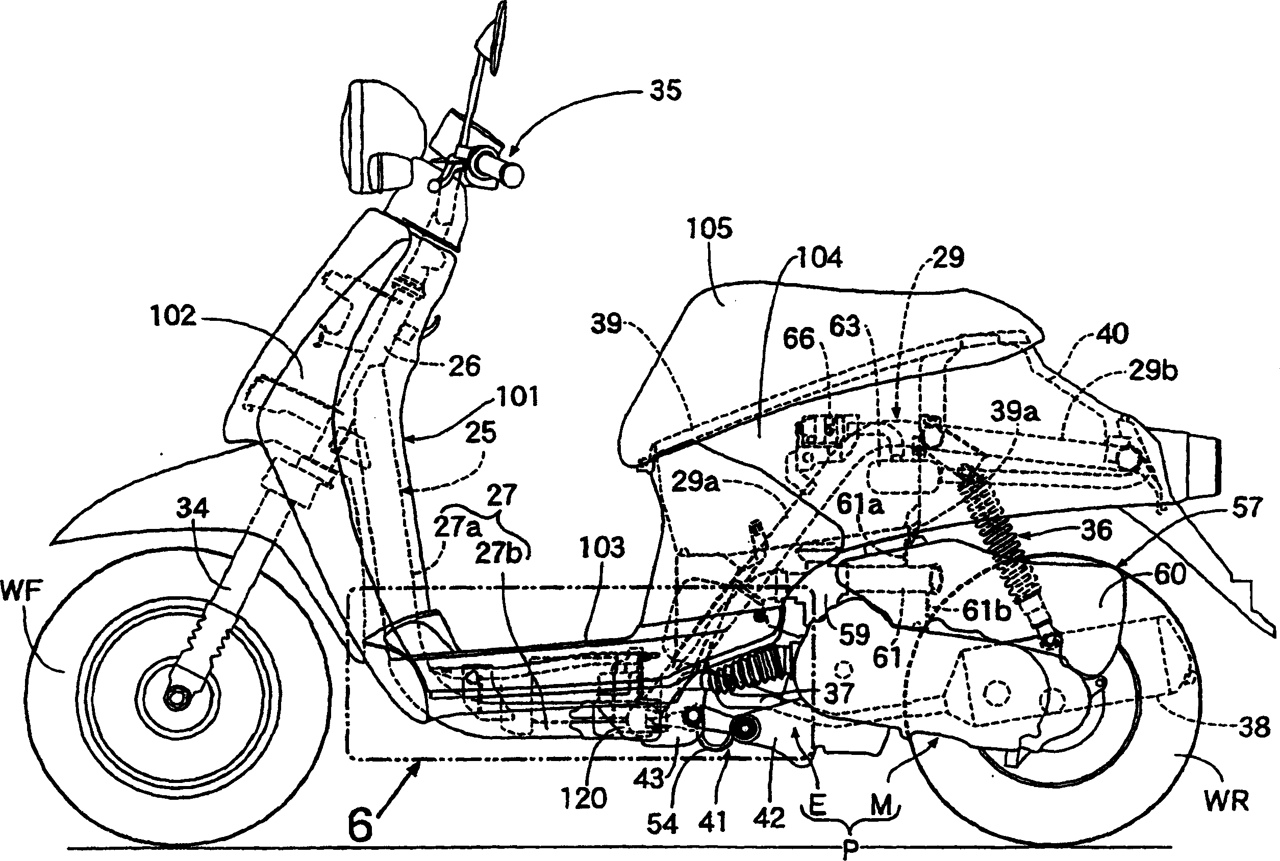 Small wheel motorcycle type vehicle dashboard structure