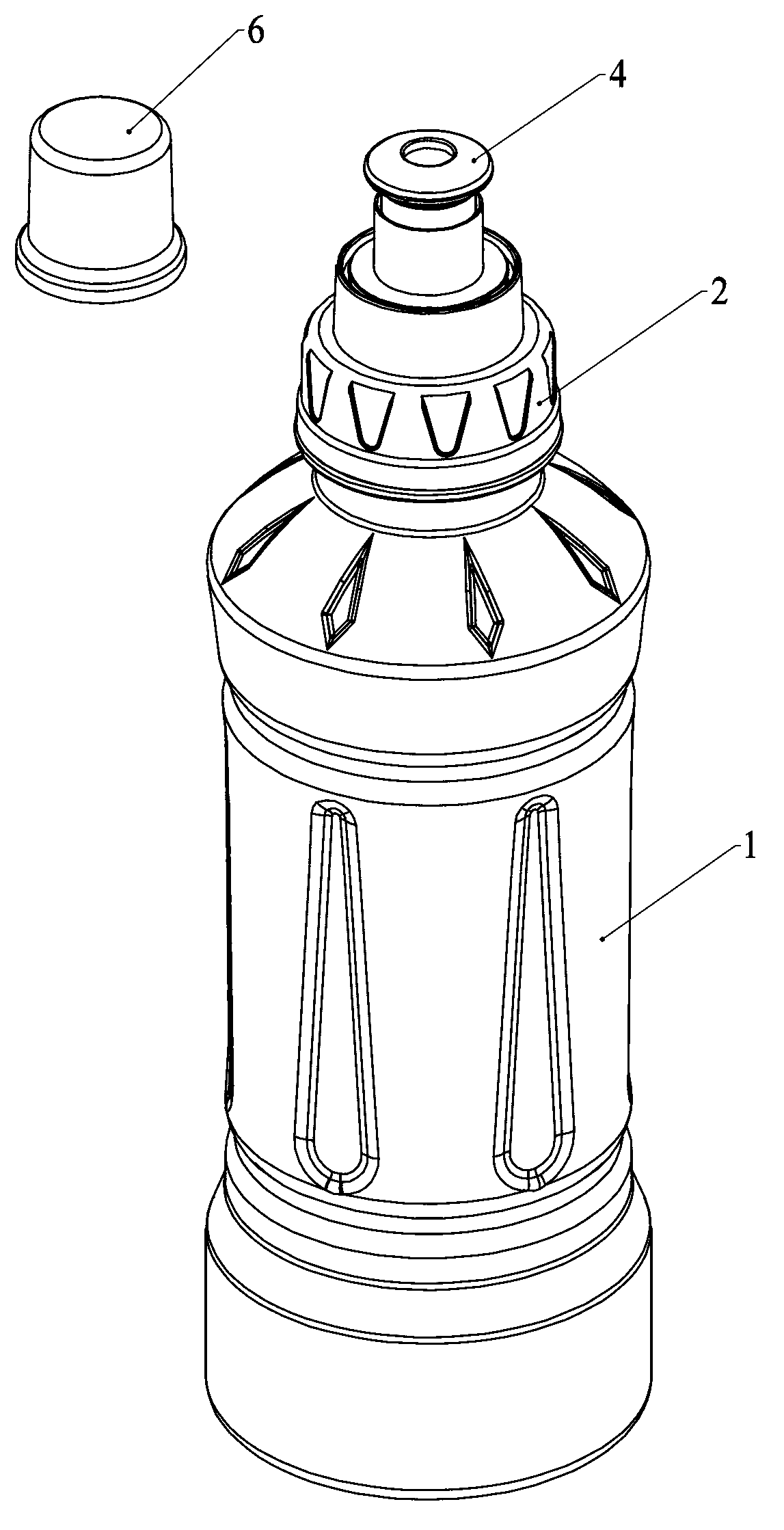 Beverage bottle with stored solute