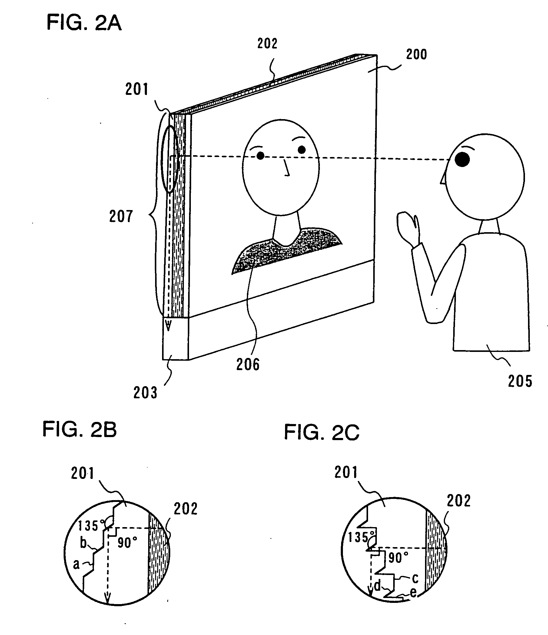 Dispaly device having image pickup function and two-way communication system