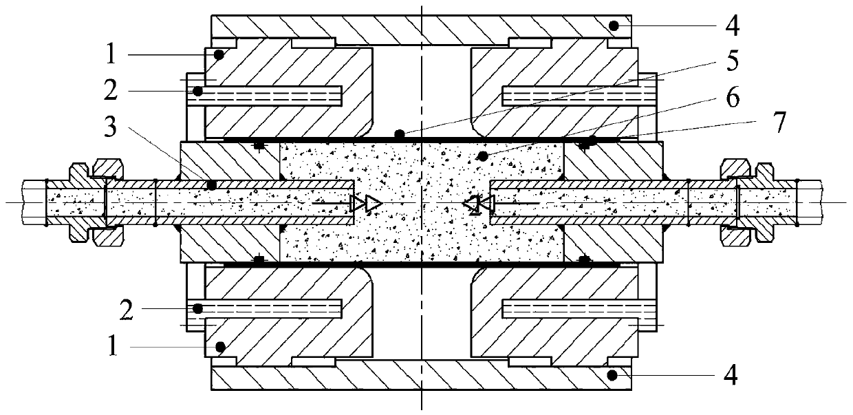 Magnetorheological fluid-assisted tube expansion and compression forming device and processing technique, and relates to the technical field of tube high-pressure forming