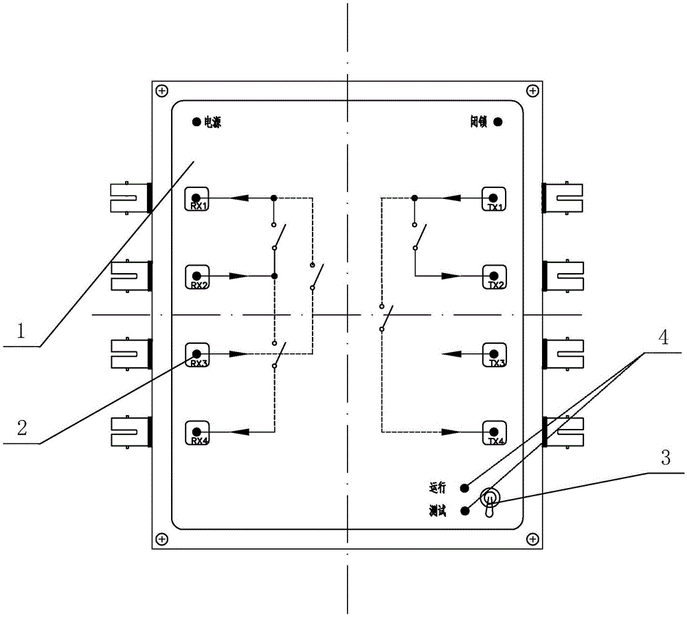 Working method of switching optical path interface mechanism for optical fiber channel of relay protection device