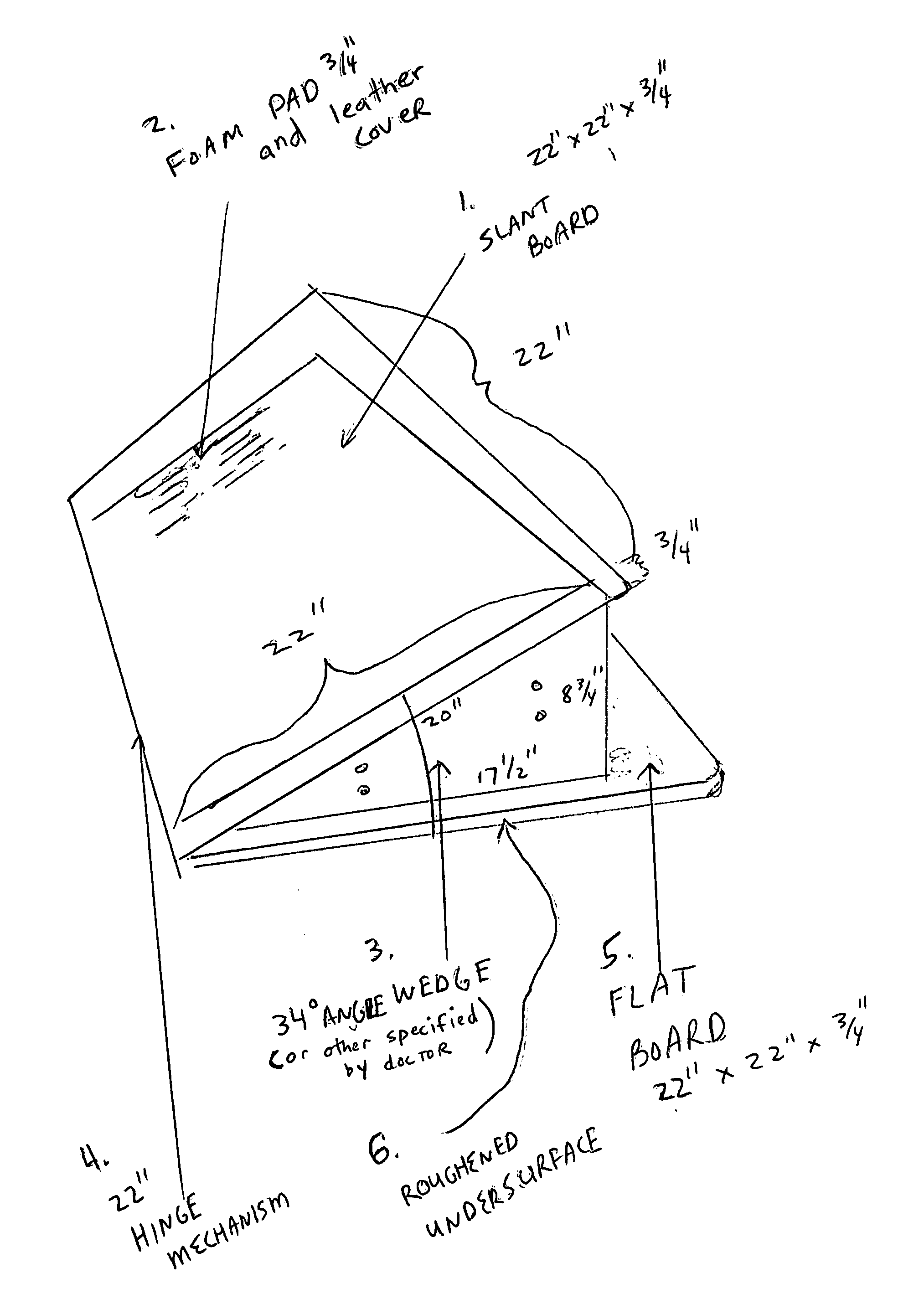 Portable slant board anterior adjusting table