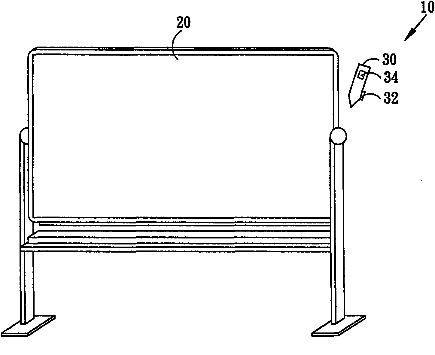 Electronic white board and positioning method thereof