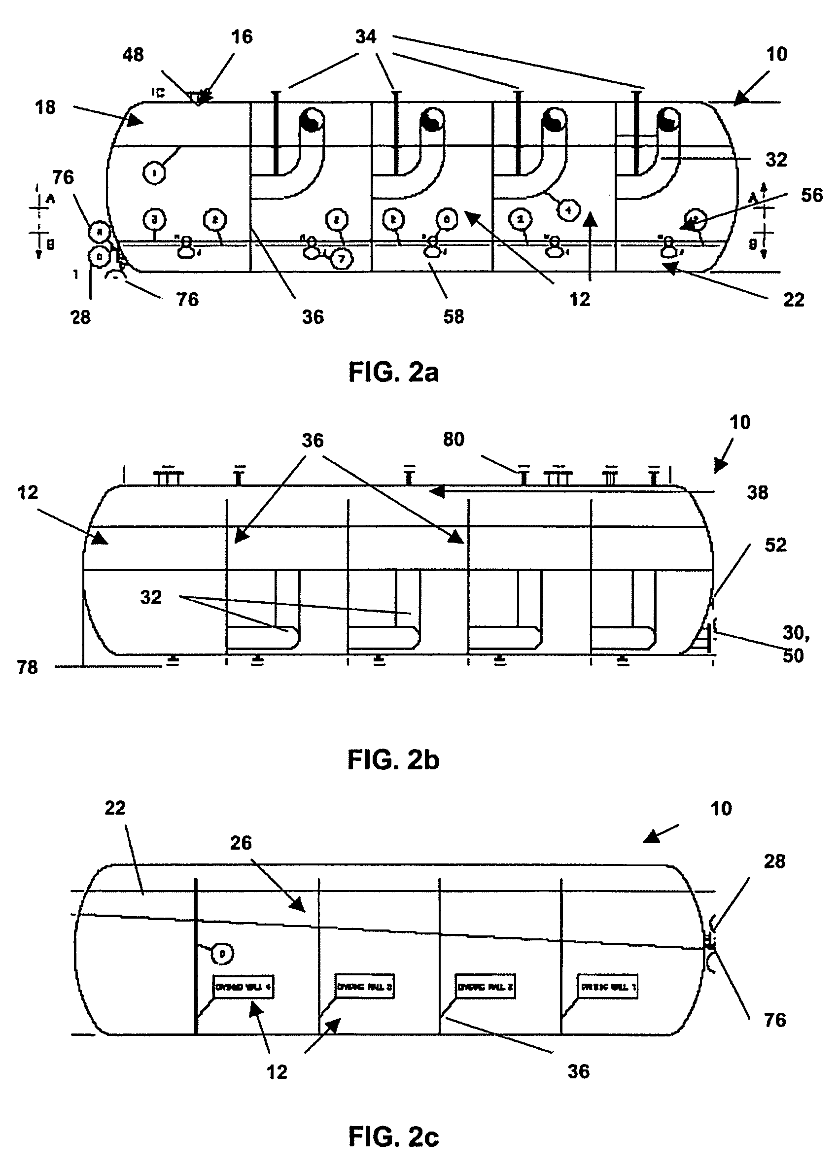 Vessel and method for treating contaminated water