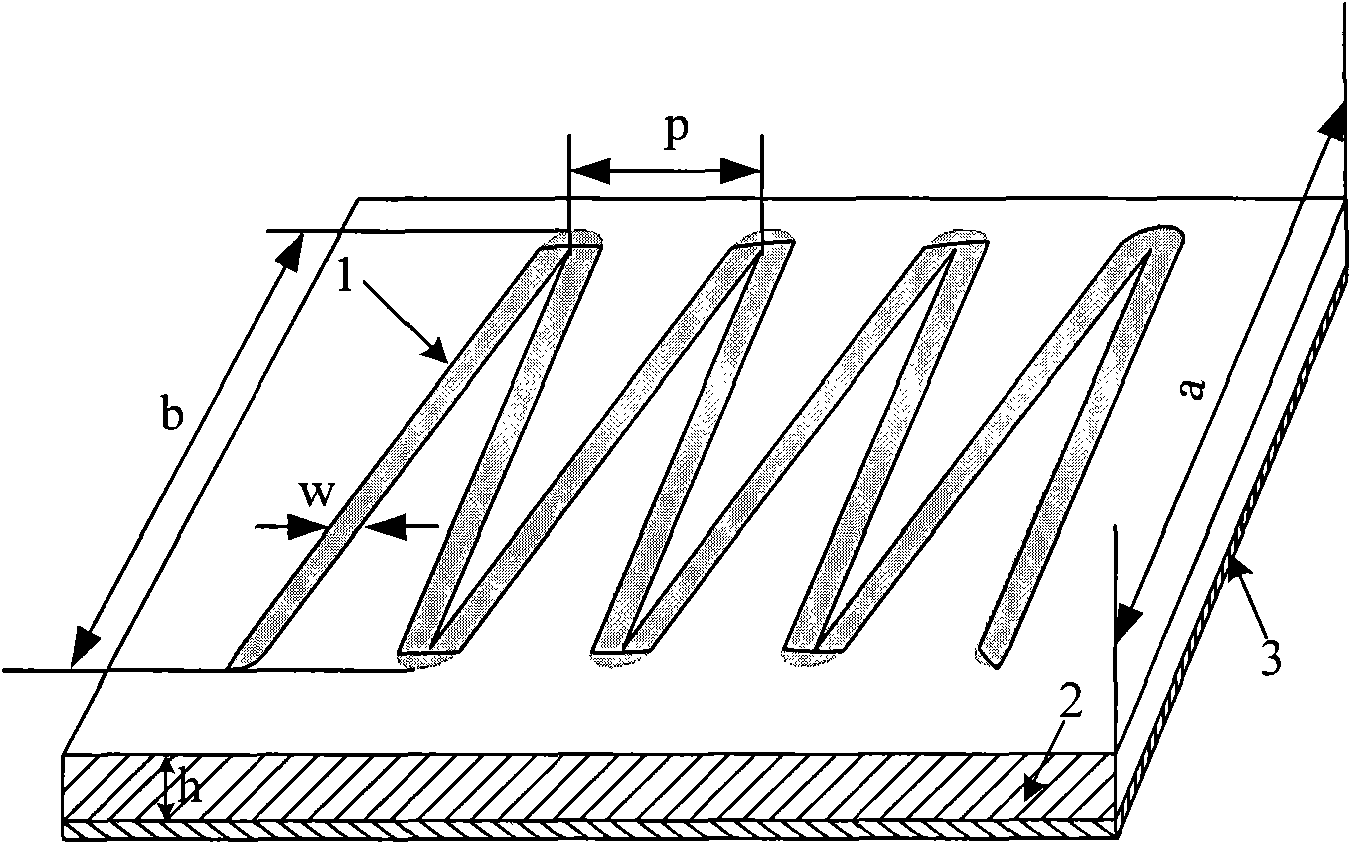 V-shaped micro-strip meander-line slow wave structure