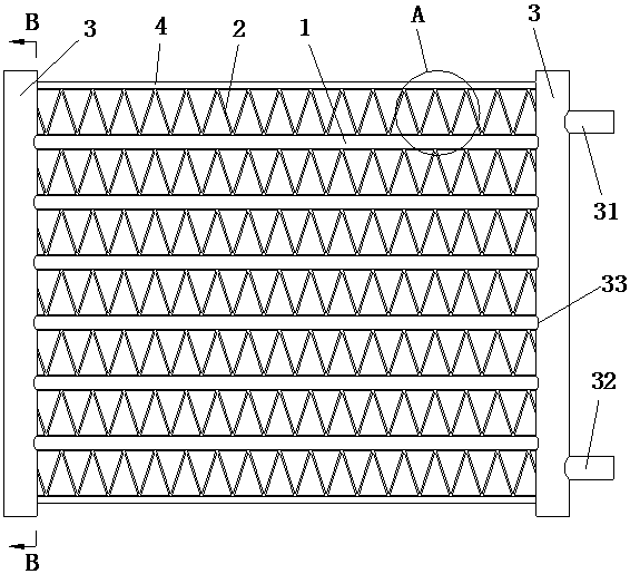Wavy fin type heat exchanger and manufacturing method thereof