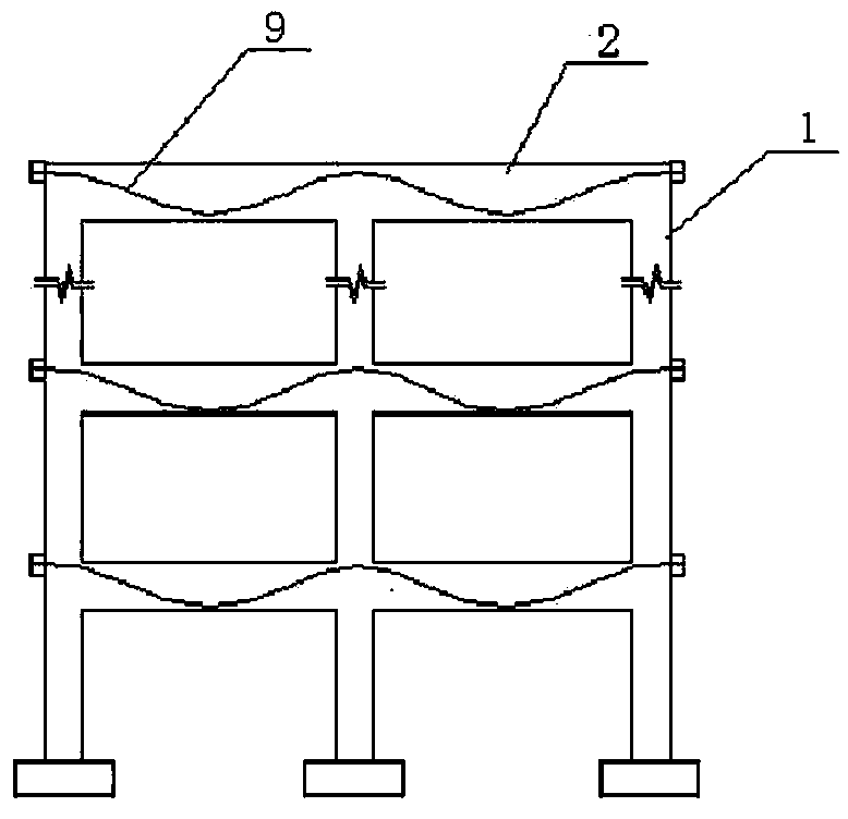 Combination column and combination beam frame with internally-arranged high-strength concrete core columns and construction method thereof