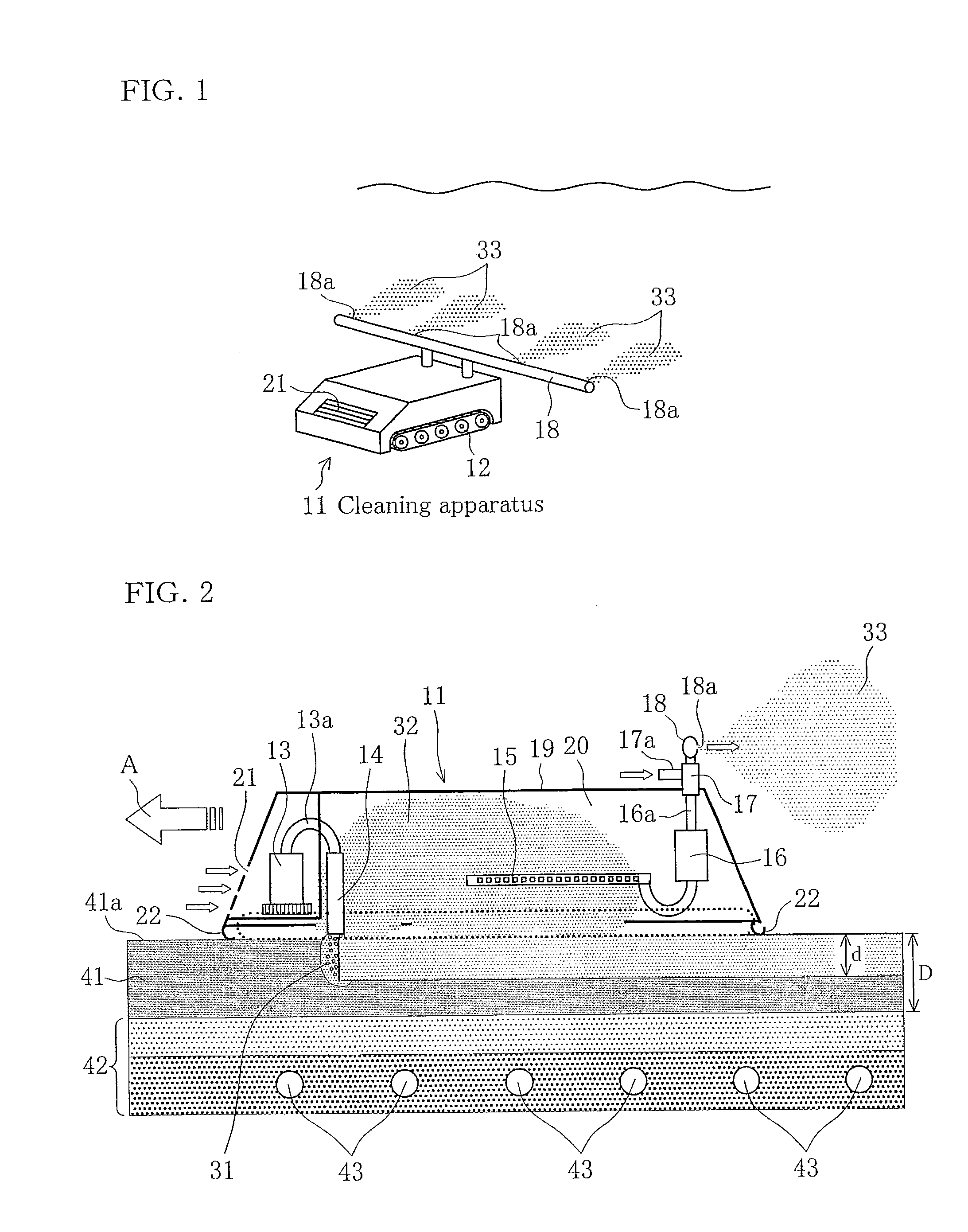 Cleaning apparatus for filtration layer in seawater infiltration intake