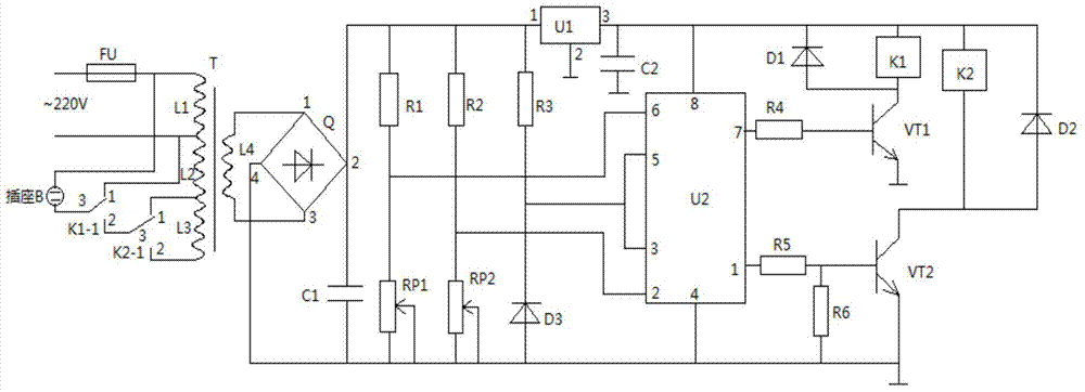 Voltage-stabilizing socket circuit