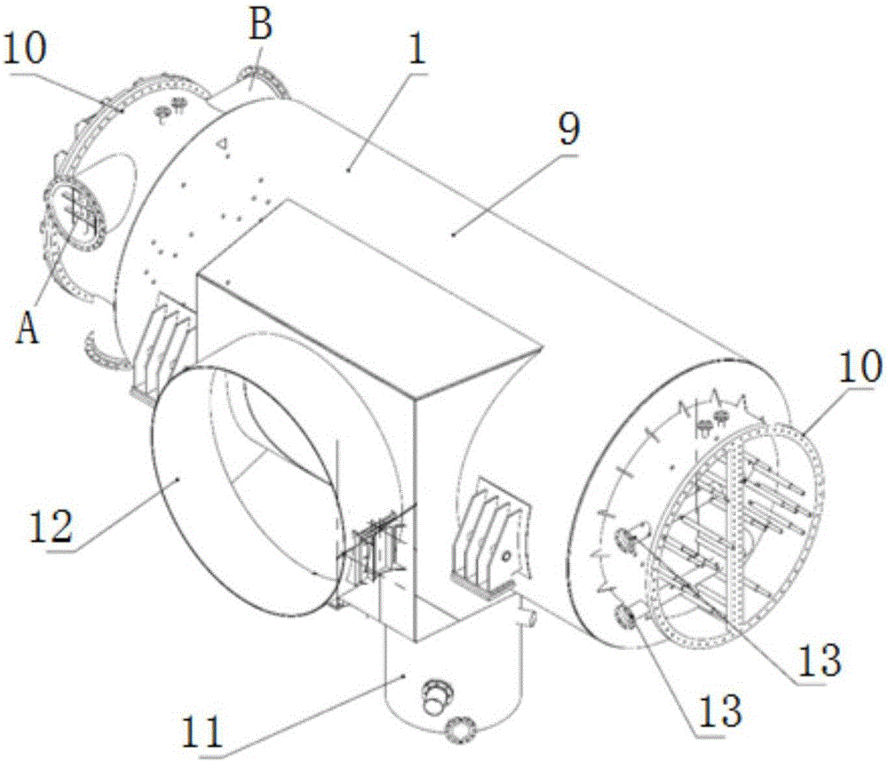 Lateral exhaust eccentric steam condensation system and method