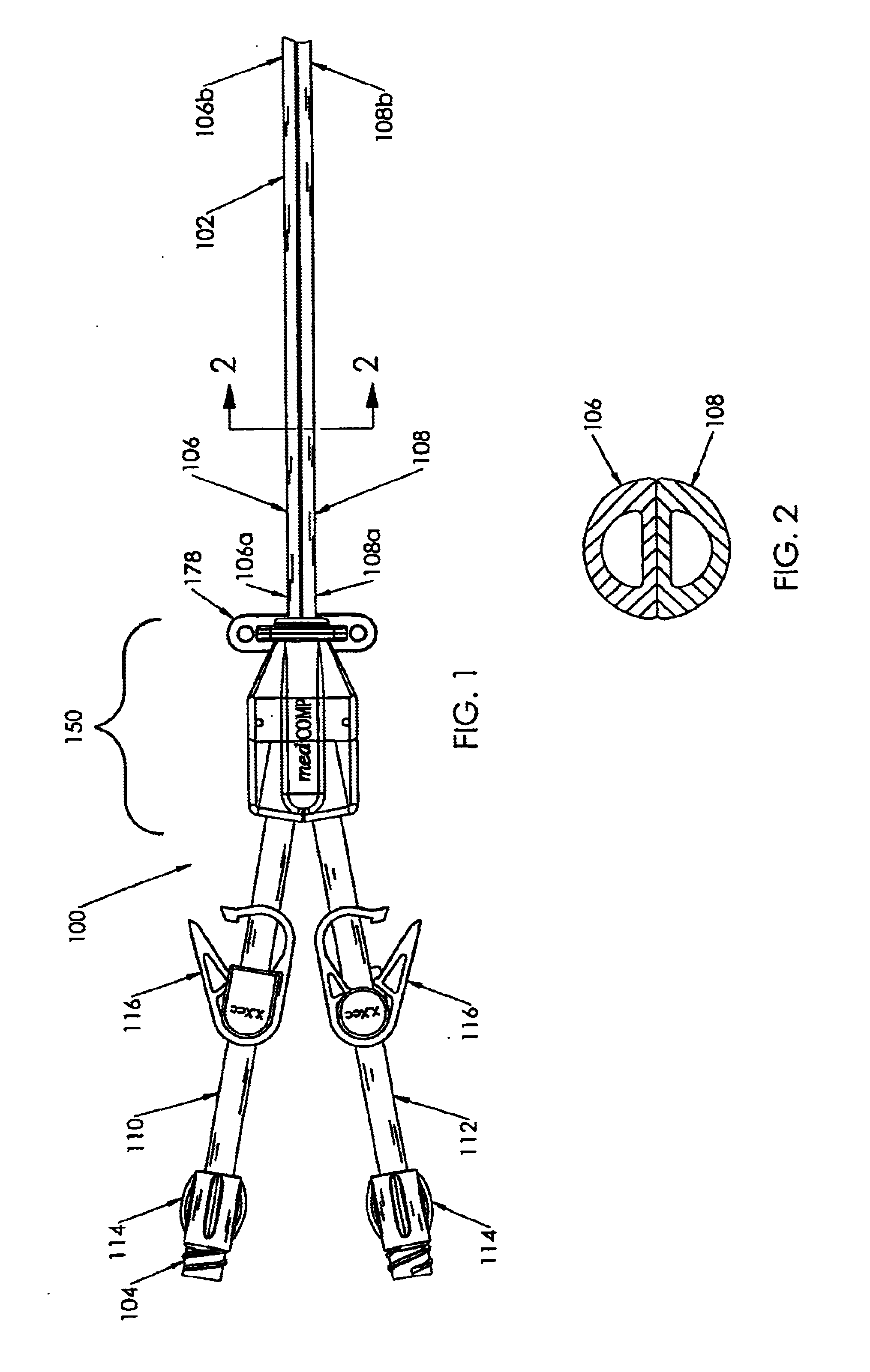 Multi-lumen catheter with detachable locking hub