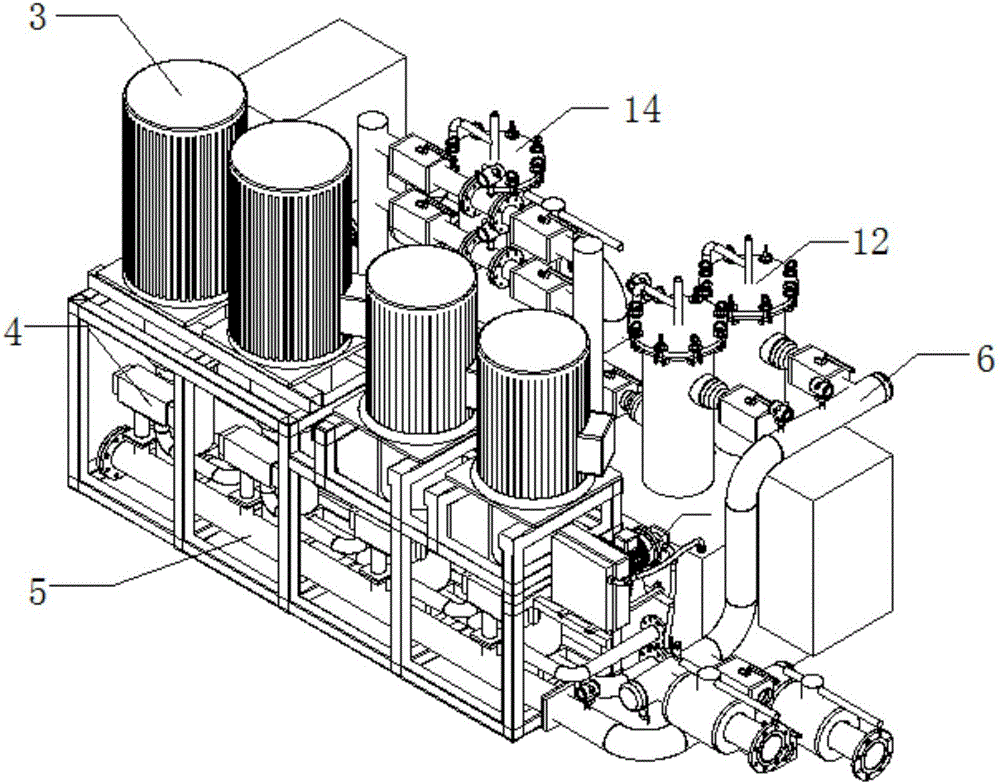 Full-automatic multi-pipeline serial washing and filtering device