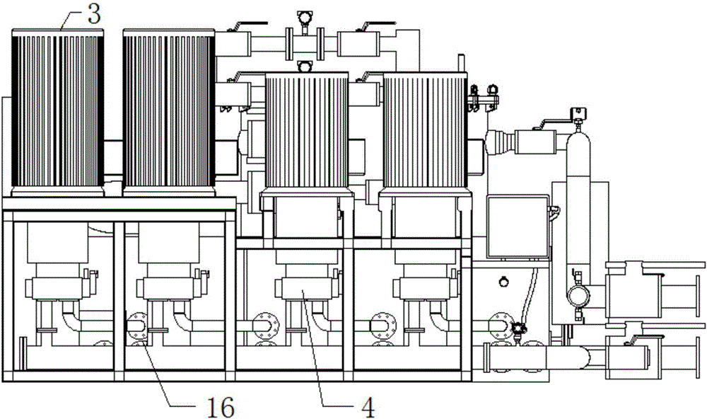 Full-automatic multi-pipeline serial washing and filtering device