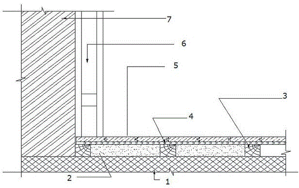 Construction method for sand filling type damping sound-absorbing wood floor ground