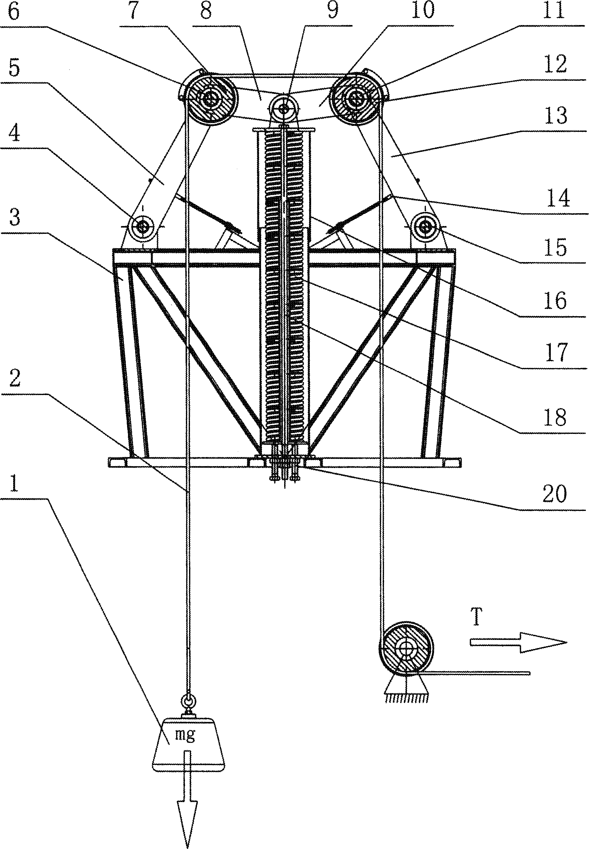 Pouring weight loaded buffering mechanism