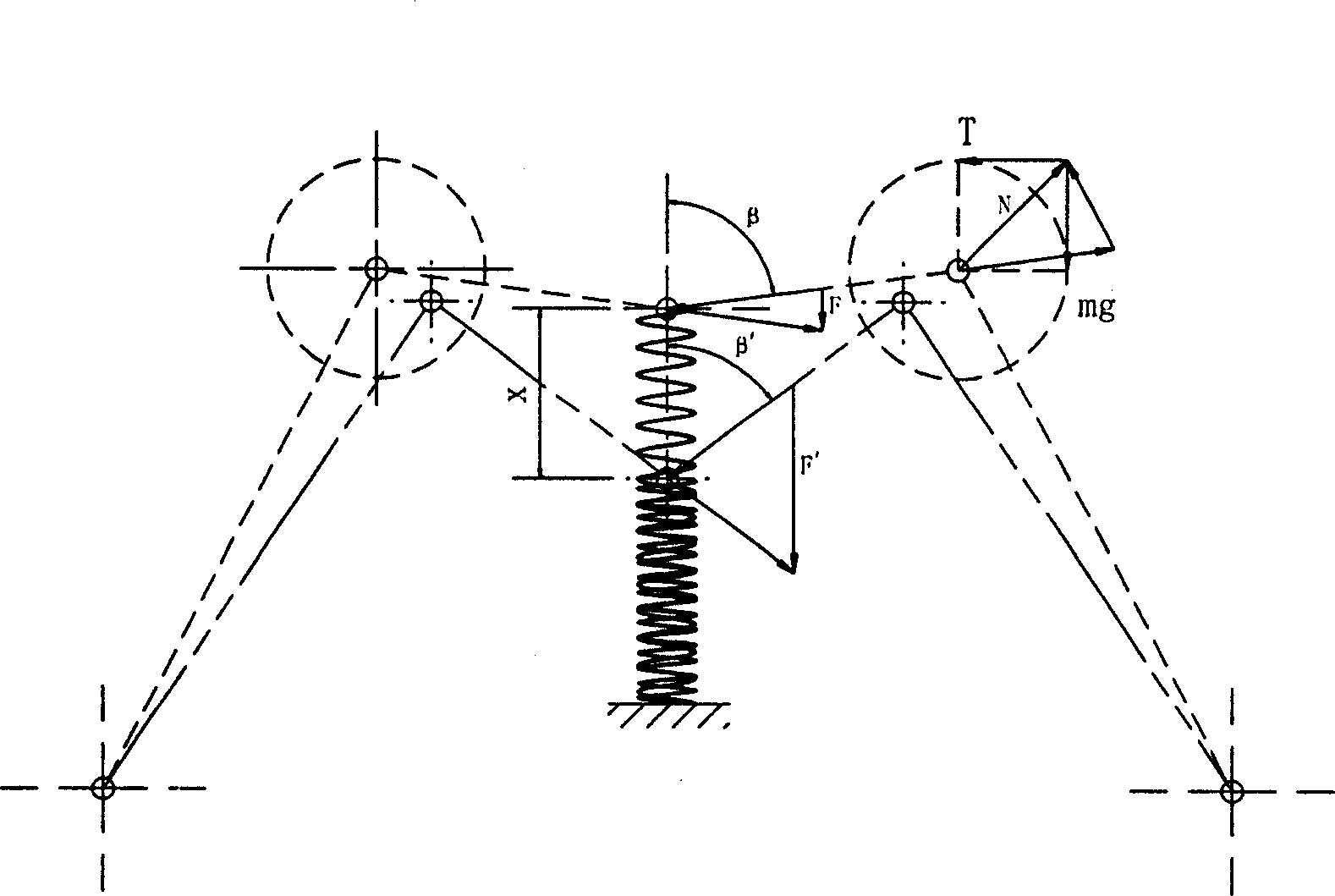 Pouring weight loaded buffering mechanism