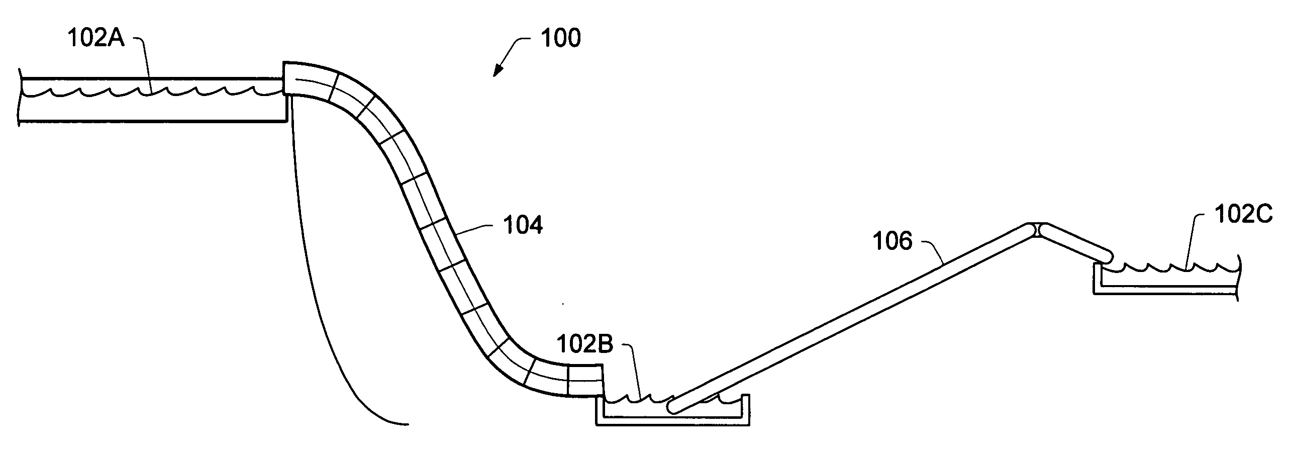 Water amusement park water channel and adjustable flow controller