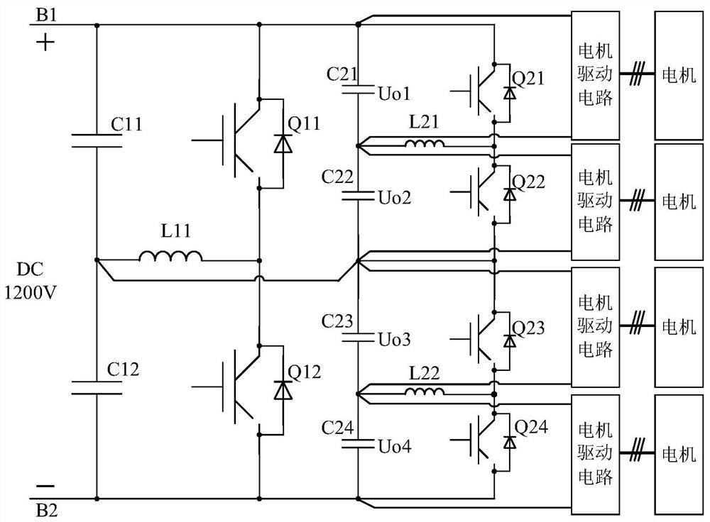 A tethered UAV airborne multi-motor series power supply circuit