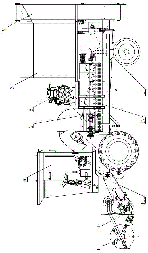 Automatic picking type peanut vine and fruit conveying platform