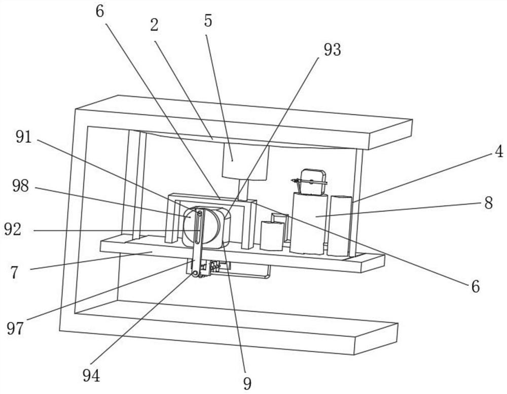 Automatic spraying device for lifting process of wire cutting machine