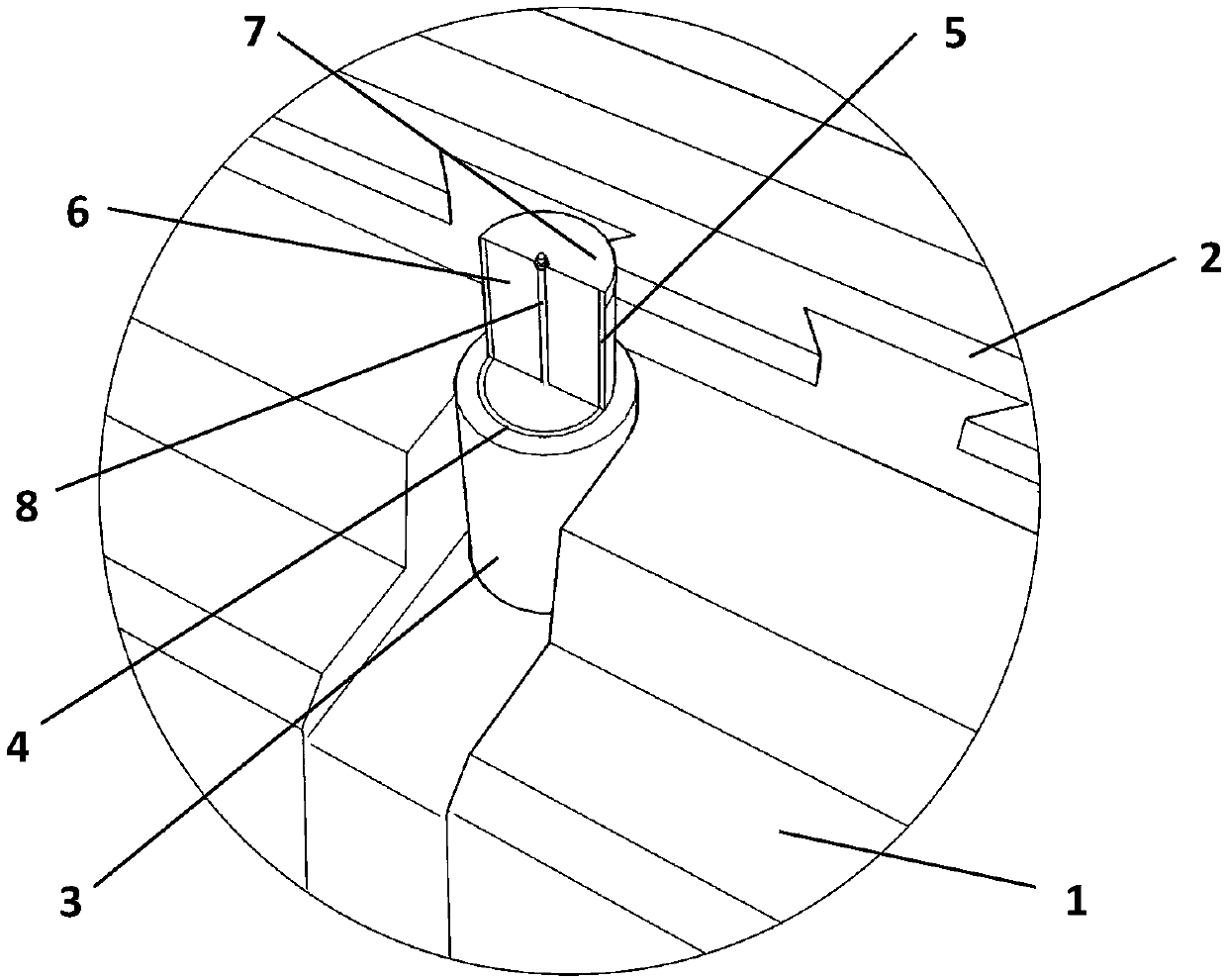 Inline-shaped composite wall with external thermal insulation with lead pipe-coarse sand energy dissipation and shock absorption key and its method