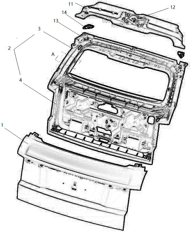 Injection-molding tailgate of vehicle and vehicle