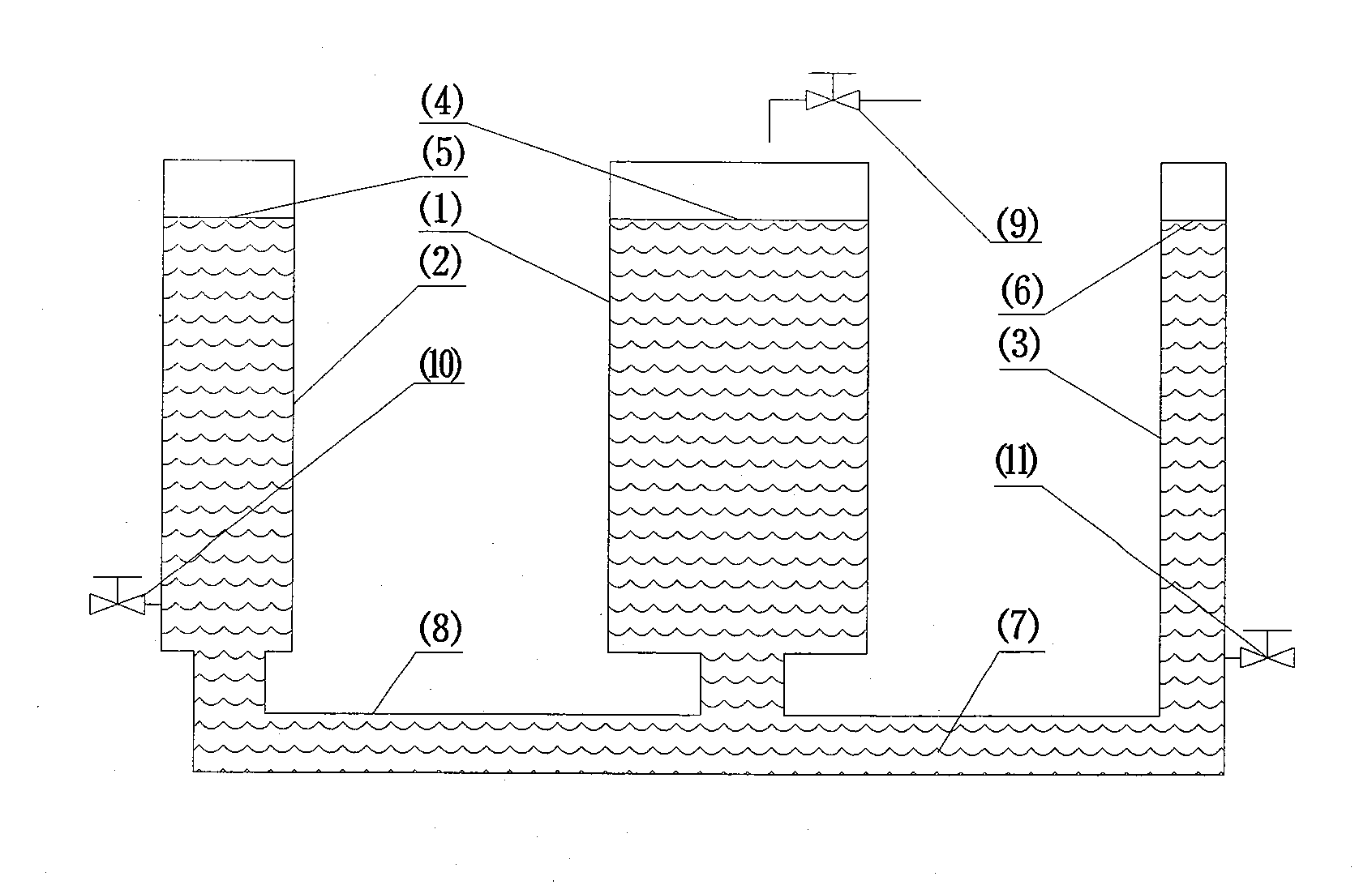 Efficient water-saving communicating vessel irrigation water source system