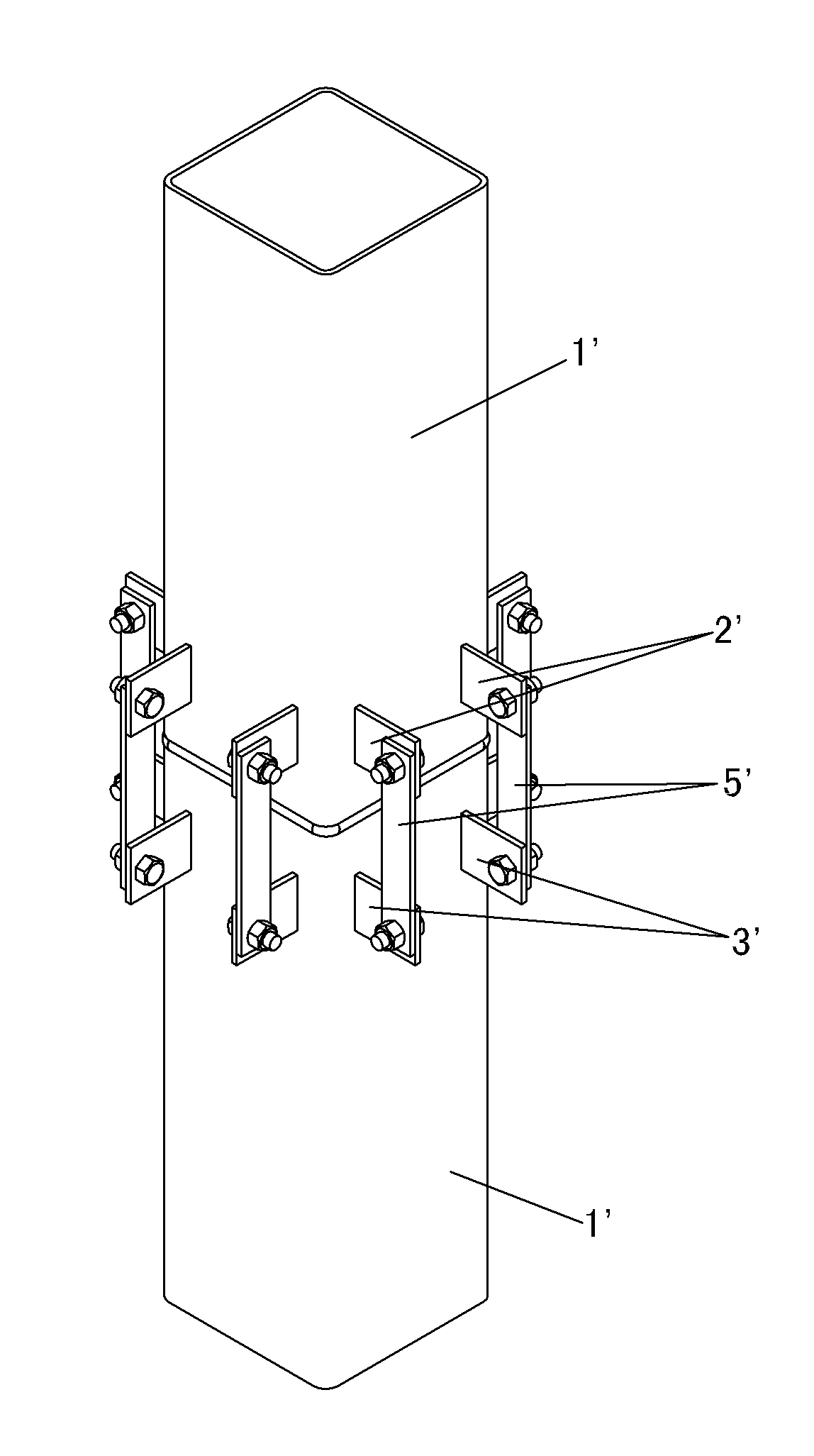 Construction steel vertical post node structure