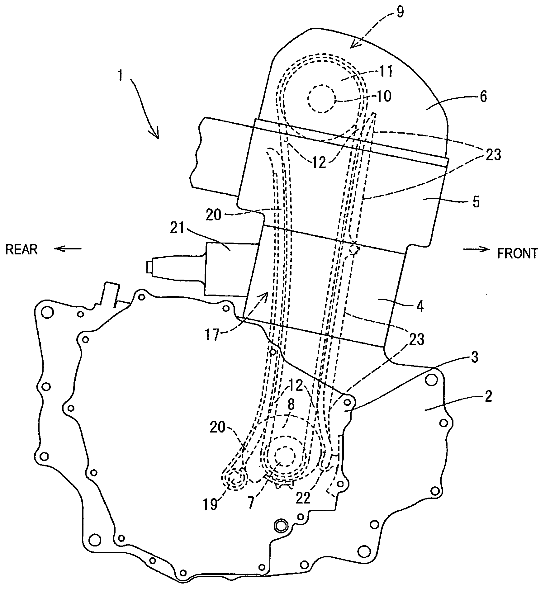 Crankcase structure for an overhead-camshaft internal combustion engine, and engine incorporating same