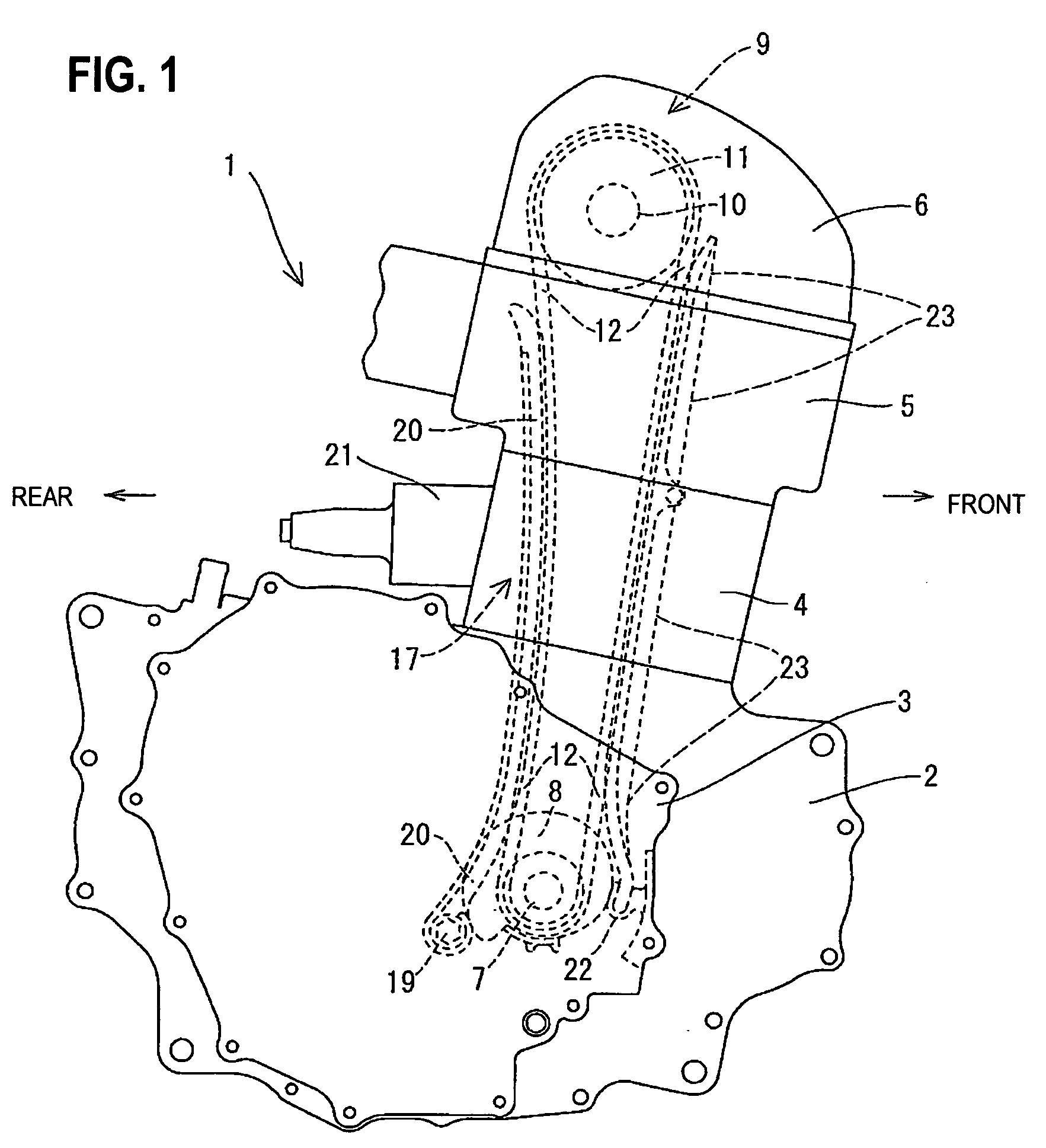 Crankcase structure for an overhead-camshaft internal combustion engine, and engine incorporating same