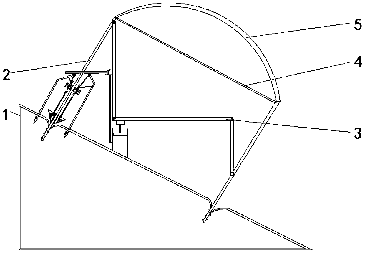 Slope tent stabilizing device in mountain engineering